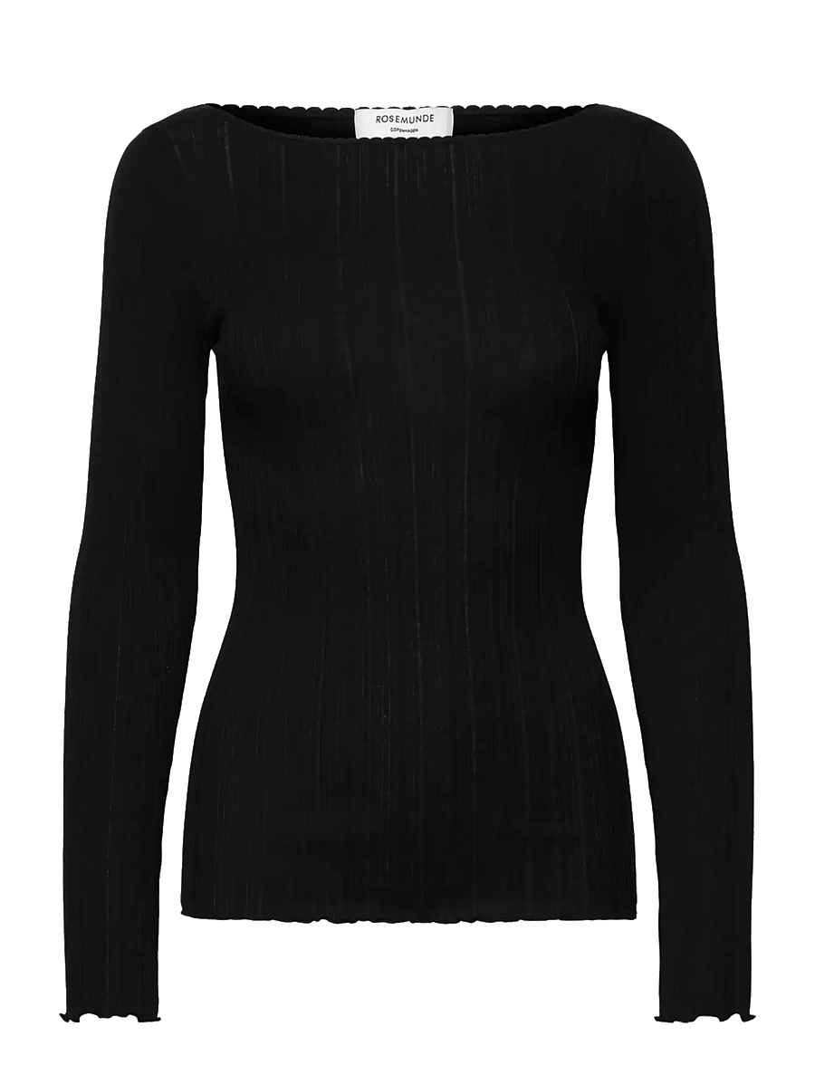 Rosemunde - RWJudy LS Boatneck T-shirt - pikkade varrukatega alussärgid - black - 1