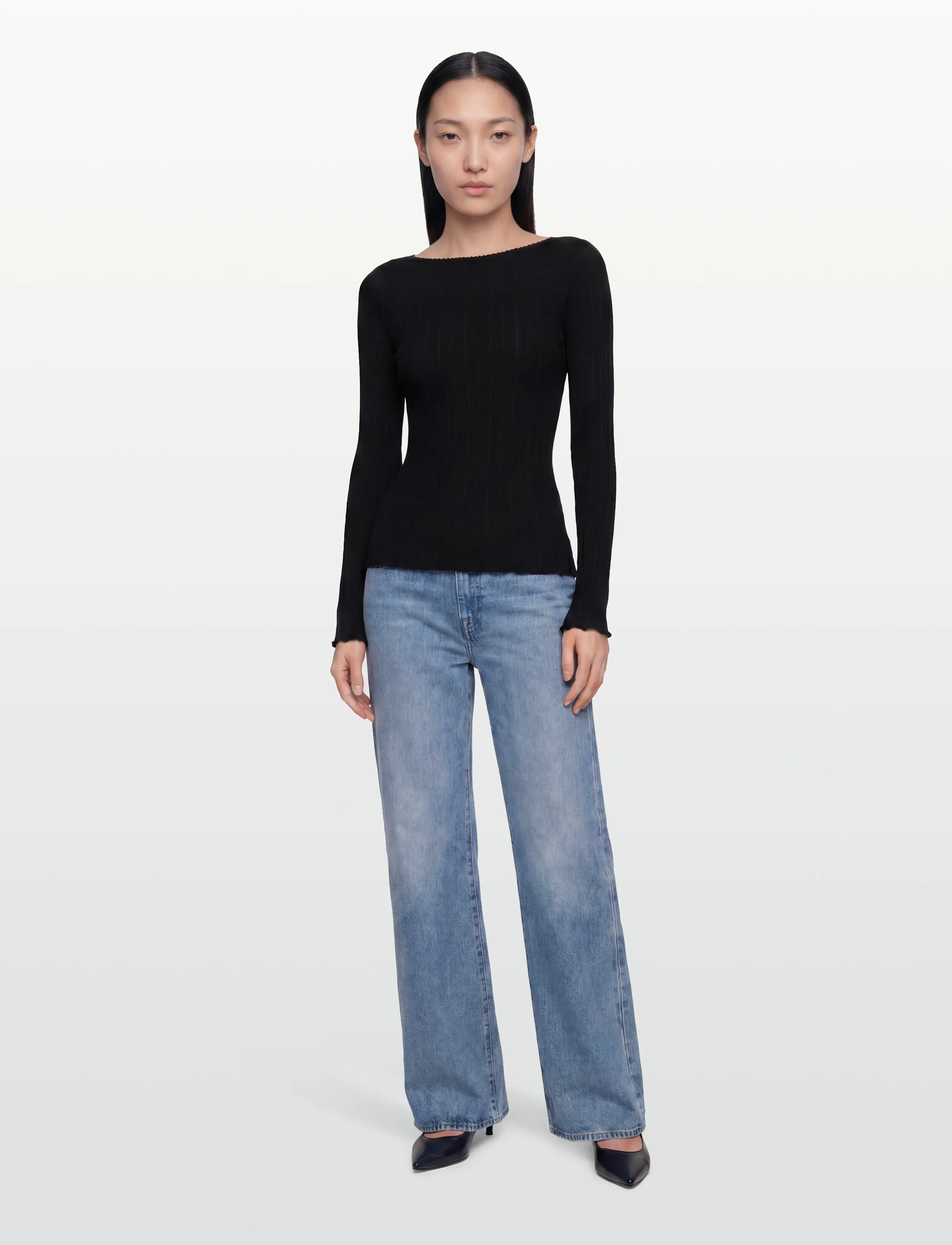Rosemunde RWJudy LS Boatneck T-shirt - Langärmlige Tops - BLACK / black