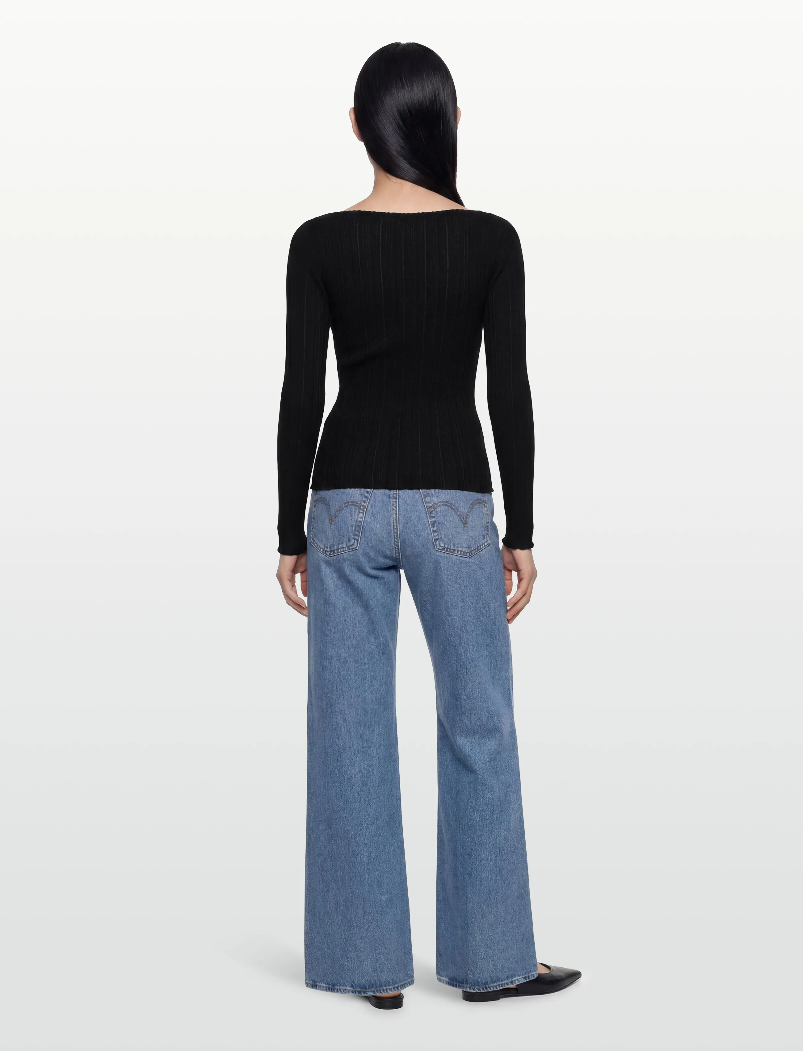 Rosemunde - RWJudy LS Boatneck T-shirt - pikkade varrukatega alussärgid - black - 4