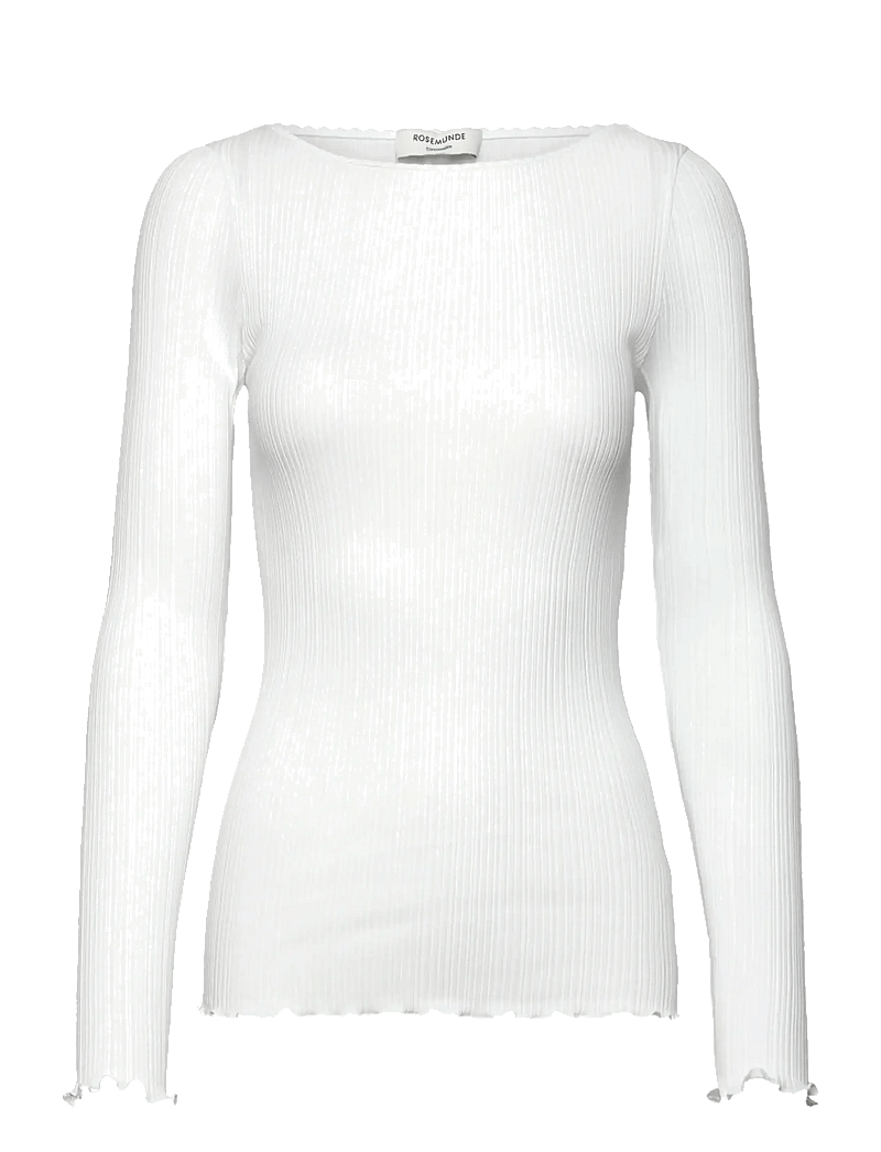Rosemunde - RWJudy LS Boatneck T-shirt - long-sleeved tops - new white - 0