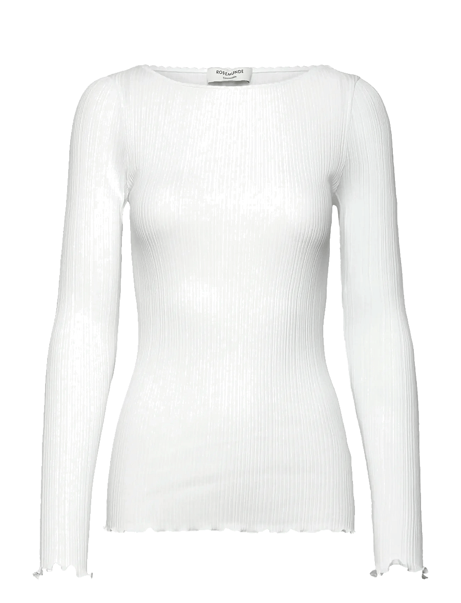 Rosemunde - RWJudy LS Boatneck T-shirt - langærmede toppe - new white - 1