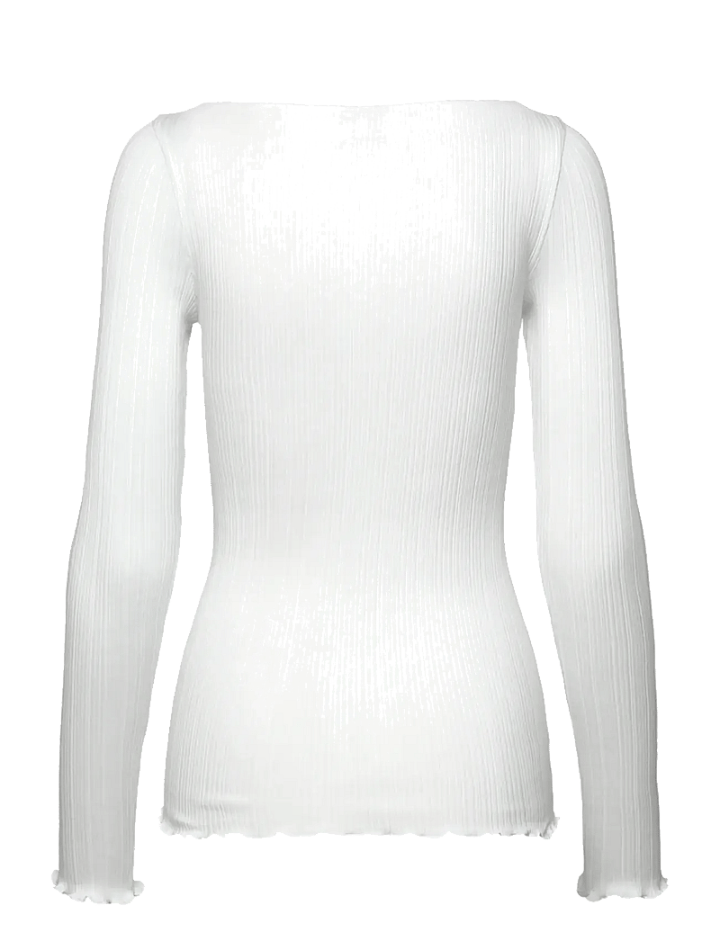 Rosemunde - RWJudy LS Boatneck T-shirt - long-sleeved tops - new white - 1