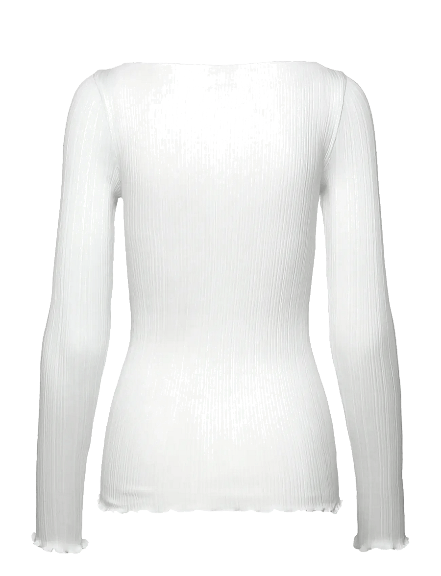 Rosemunde - RWJudy LS Boatneck T-shirt - langærmede toppe - new white - 2