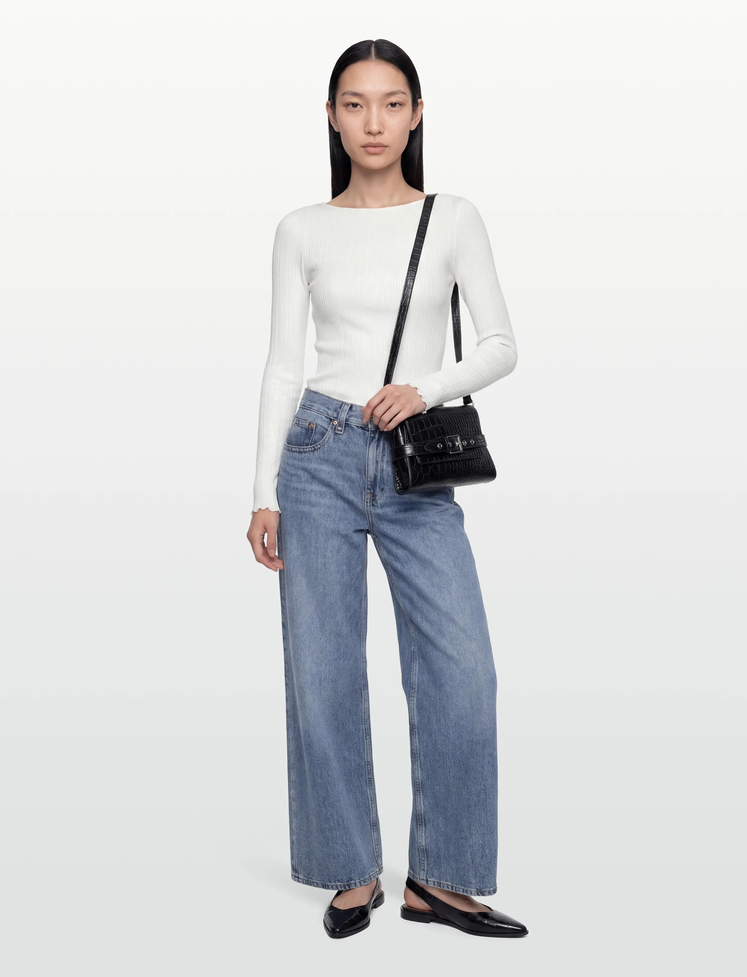 Rosemunde RWJudy LS Boatneck T-shirt - Langærmede toppe - NEW WHITE / white