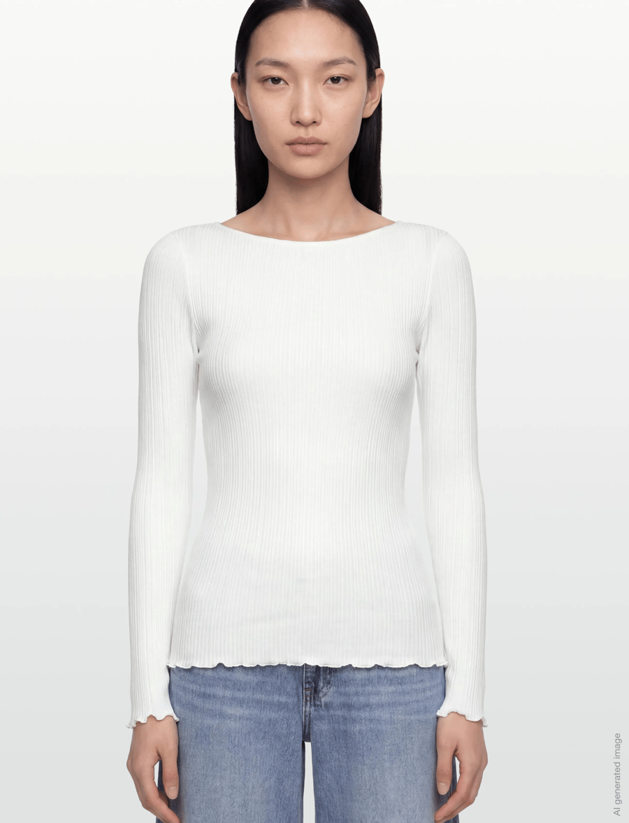 Rosemunde - RWJudy LS Boatneck T-shirt - langærmede toppe - new white - 3