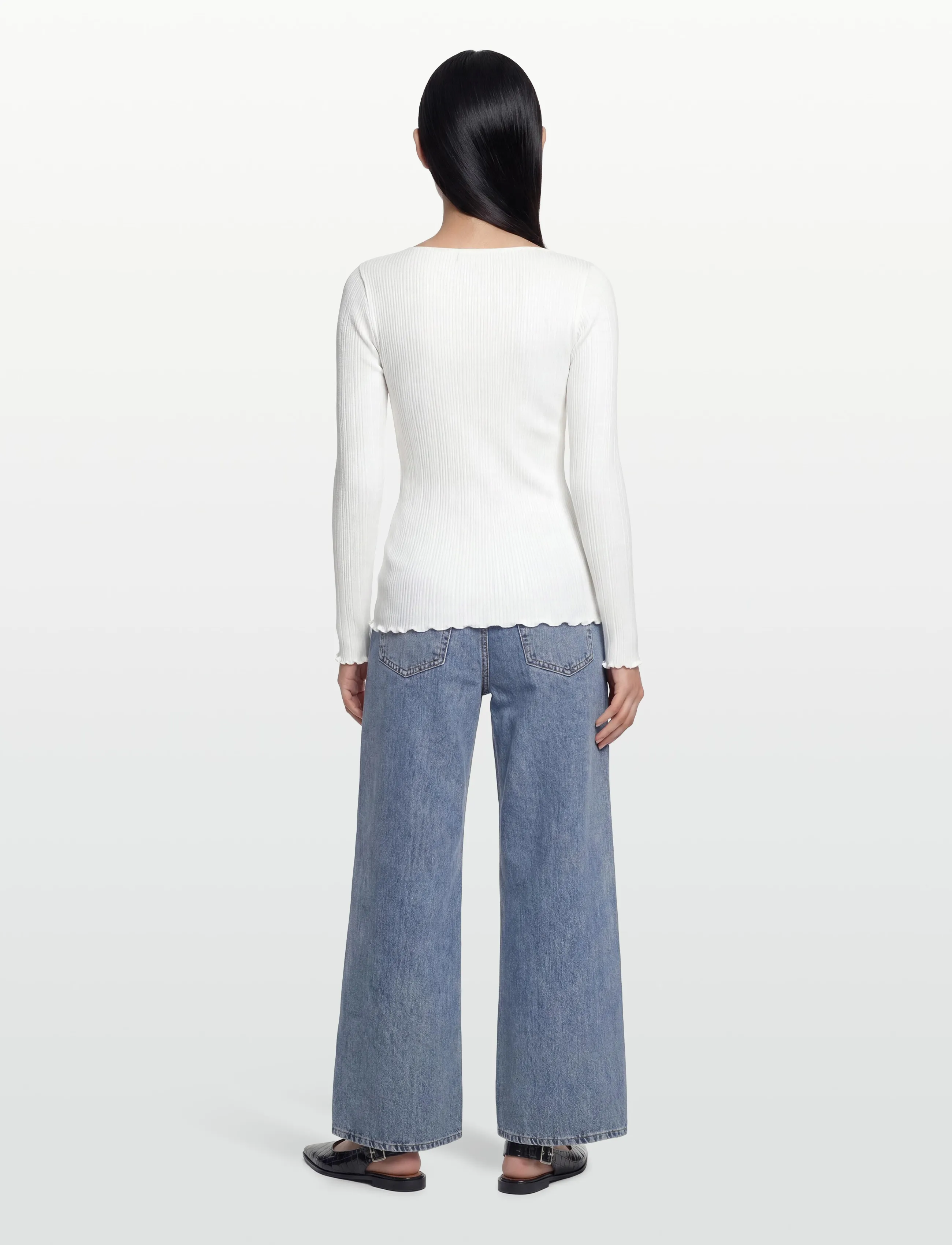 Rosemunde - RWJudy LS Boatneck T-shirt - langærmede toppe - new white - 4