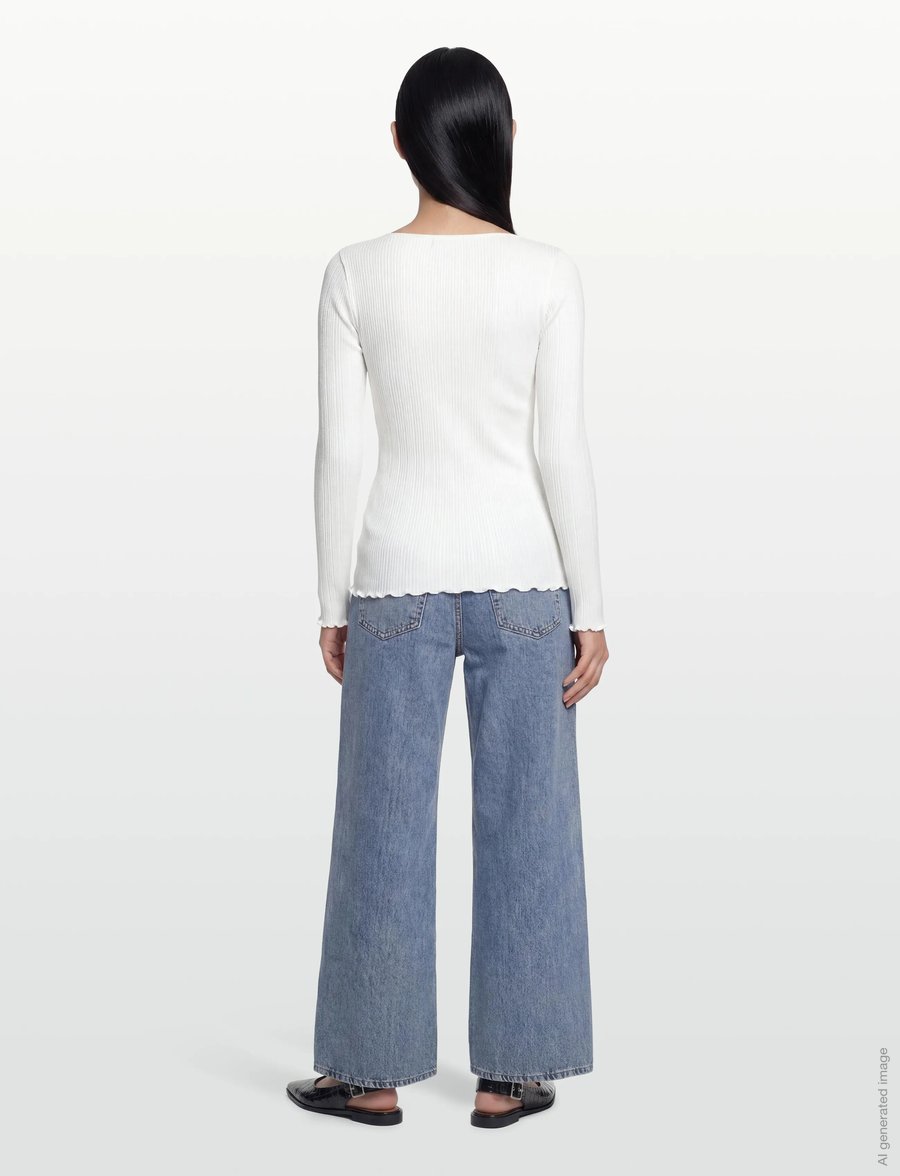 Rosemunde - RWJudy LS Boatneck T-shirt - langærmede toppe - new white - 4