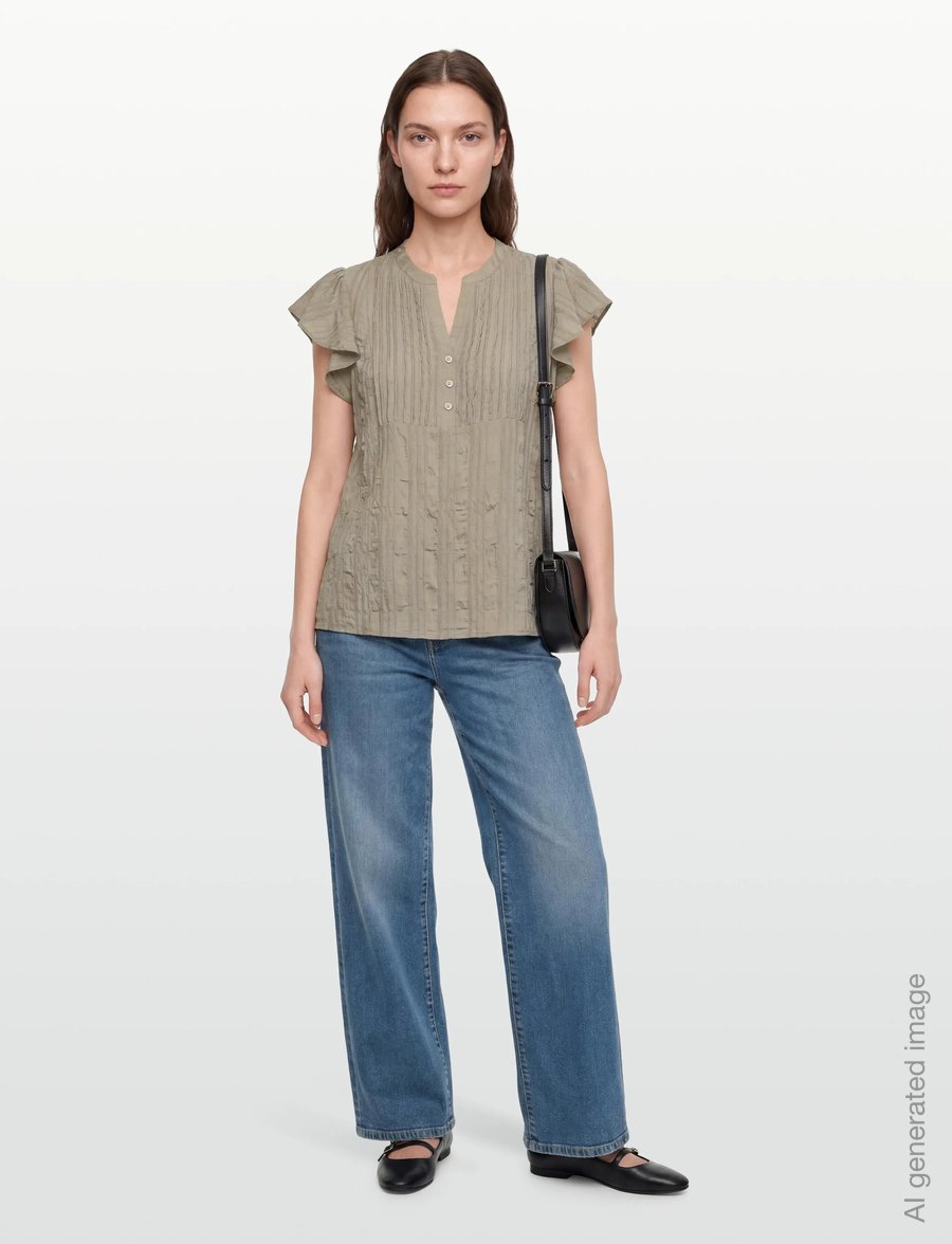 Rosemunde - RWMary SS Top - kurzärmelige blusen - dried sage - 0