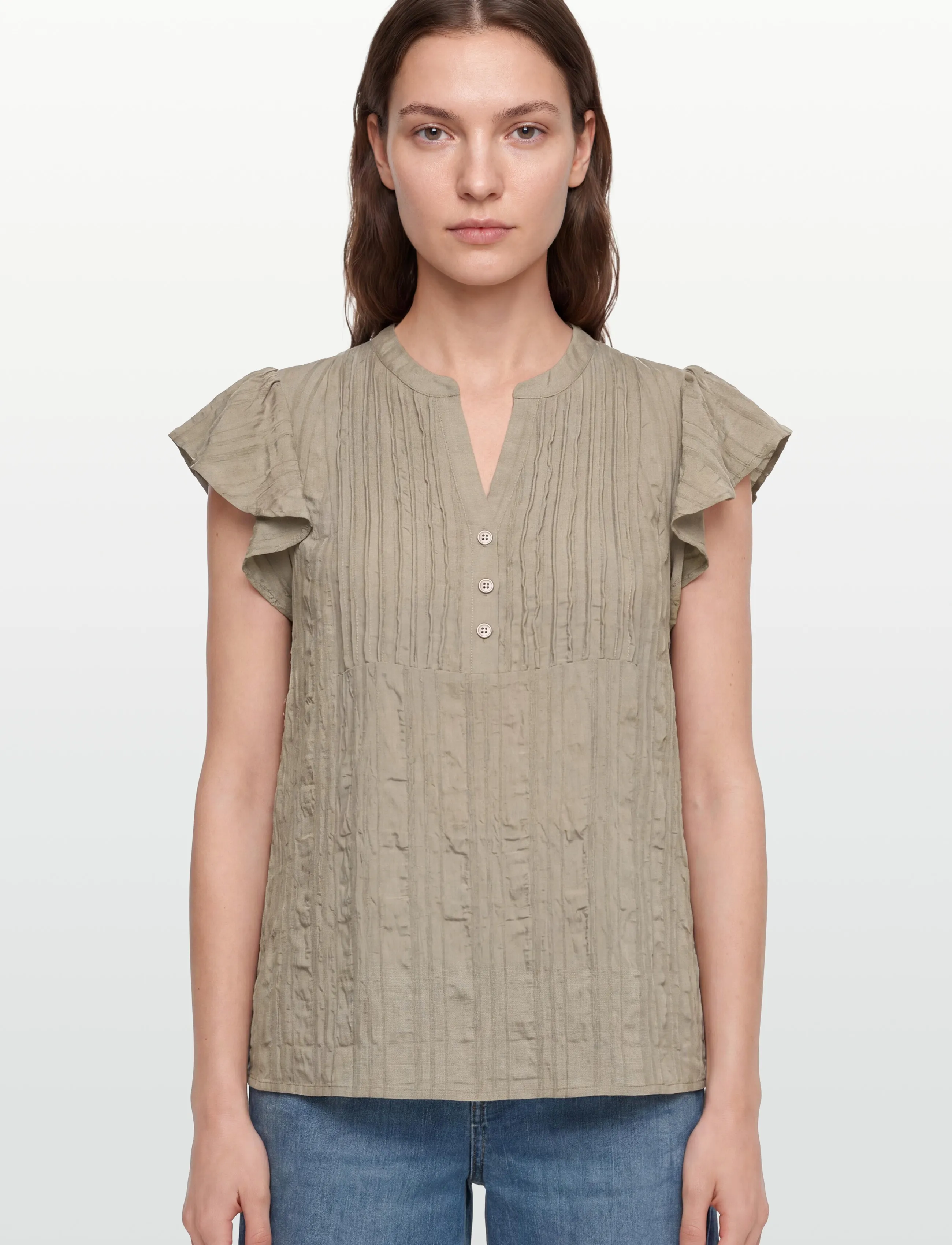 Rosemunde - RWMary SS Top - kurzämlige blusen - dried sage - 3