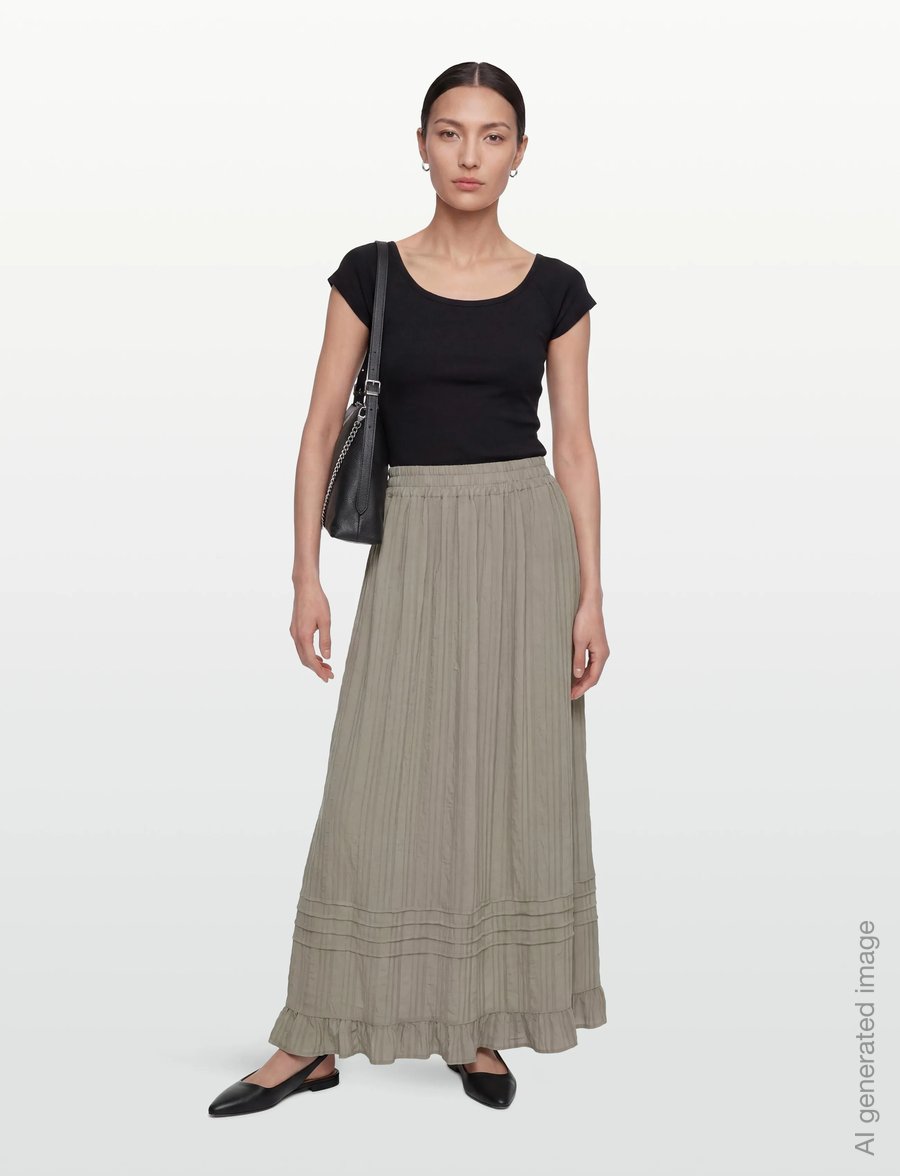 Rosemunde - RWMary MW Maxi Skirt - maxi skirts - dried sage - 0