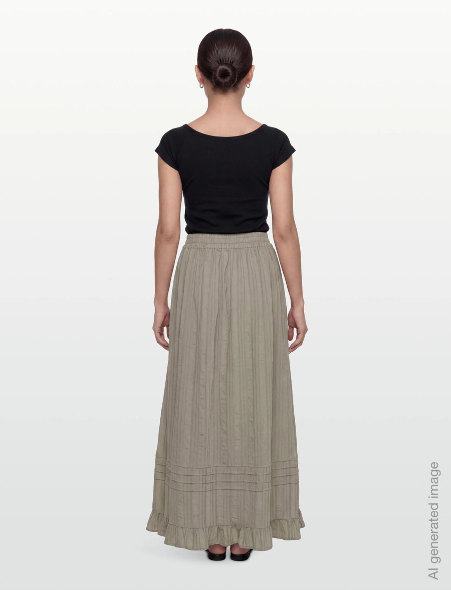 Rosemunde - RWMary MW Maxi Skirt - maxi skirts - dried sage - 4