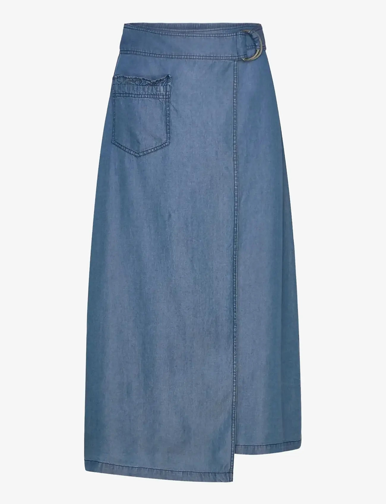 Rosemunde - RWDallas MW Midi Skirt - omlottkjolar - medium denim blue - 0