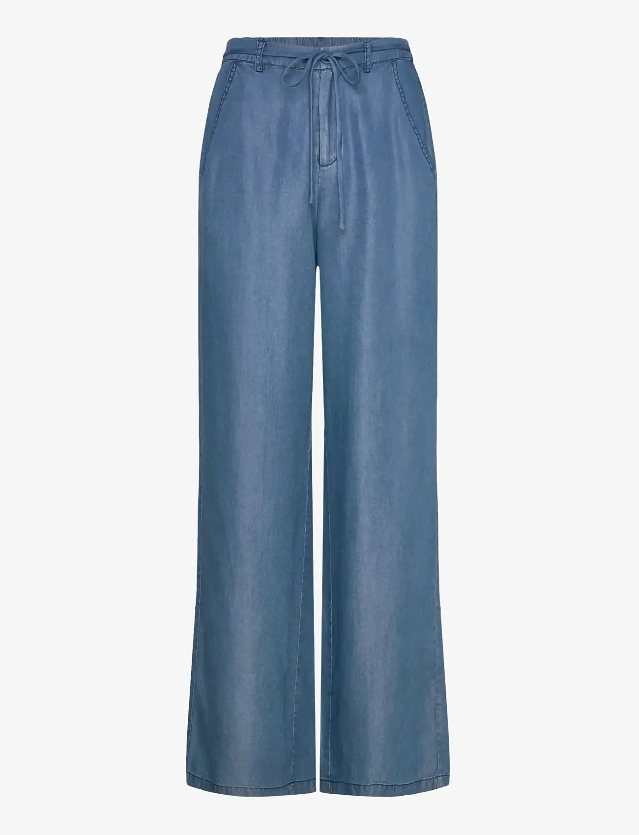 Rosemunde - RWDallas MW Trousers - wide leg trousers - medium denim blue - 0