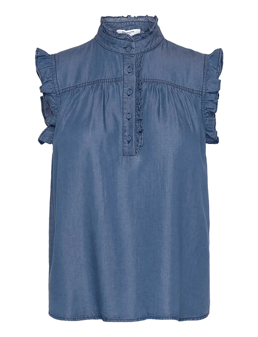 Rosemunde - RWDallas SL Top - Ärmellose blusen - medium denim blue - 1