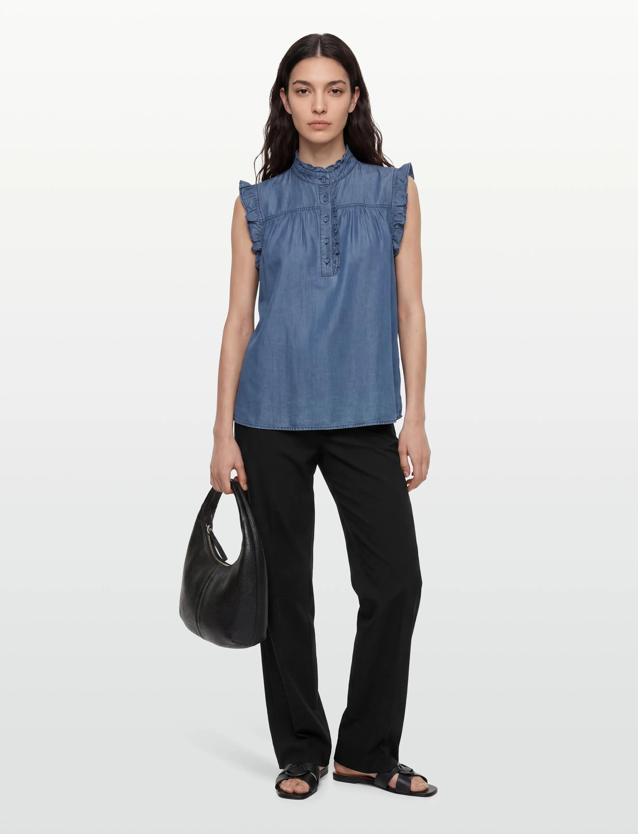 Rosemunde RWDallas SL Top - Blusen - MEDIUM DENIM BLUE / blue