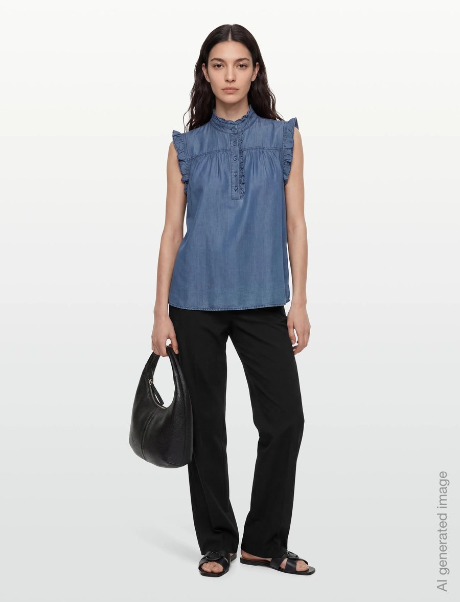 Rosemunde - RWDallas SL Top - Ärmellose blusen - medium denim blue - 0