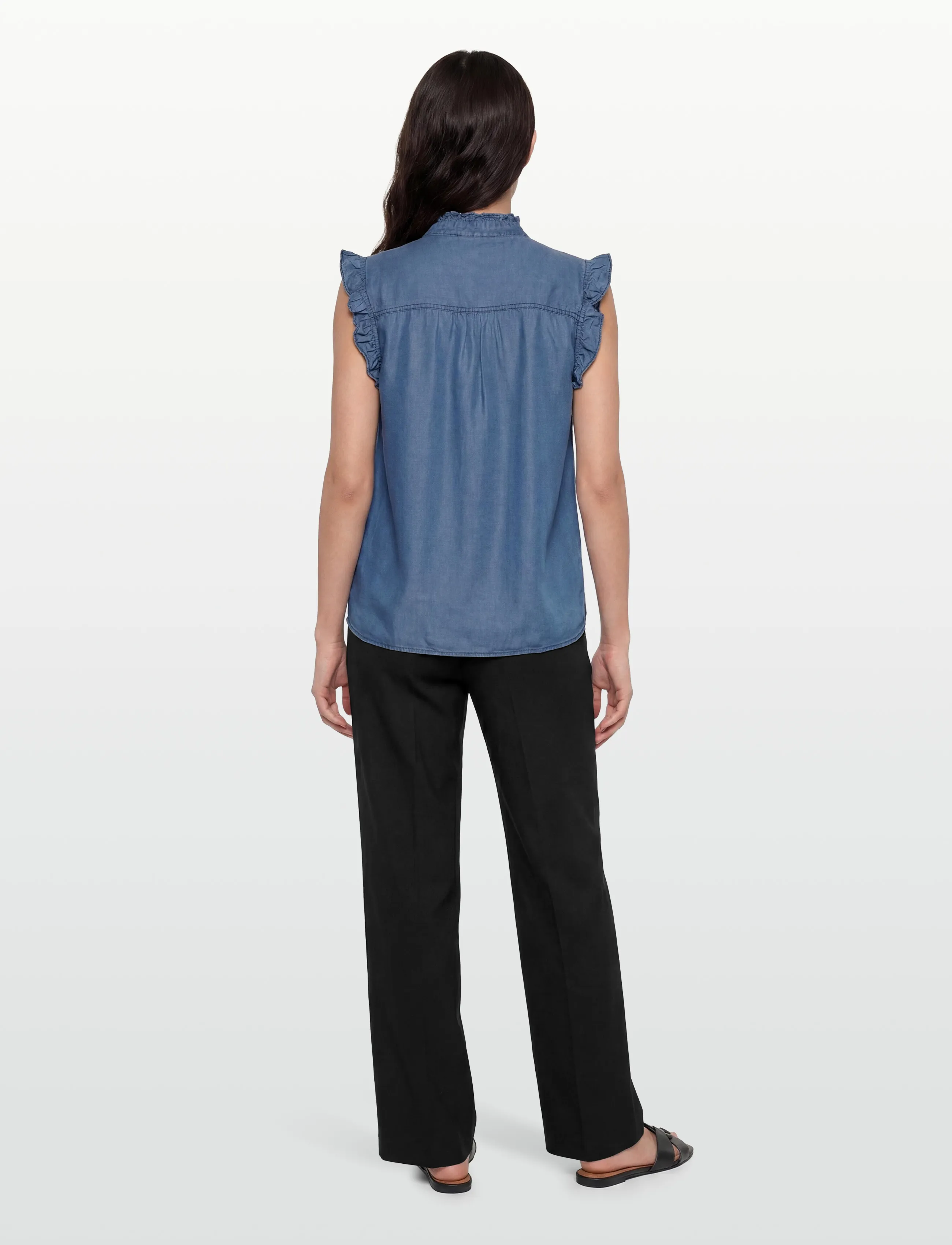 Rosemunde - RWDallas SL Top - Ærmeløse bluser - medium denim blue - 4