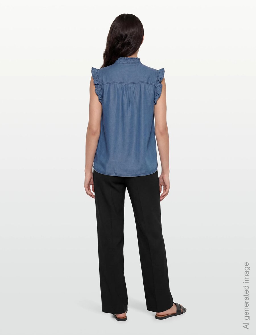 Rosemunde - RWDallas SL Top - Ärmellose blusen - medium denim blue - 4