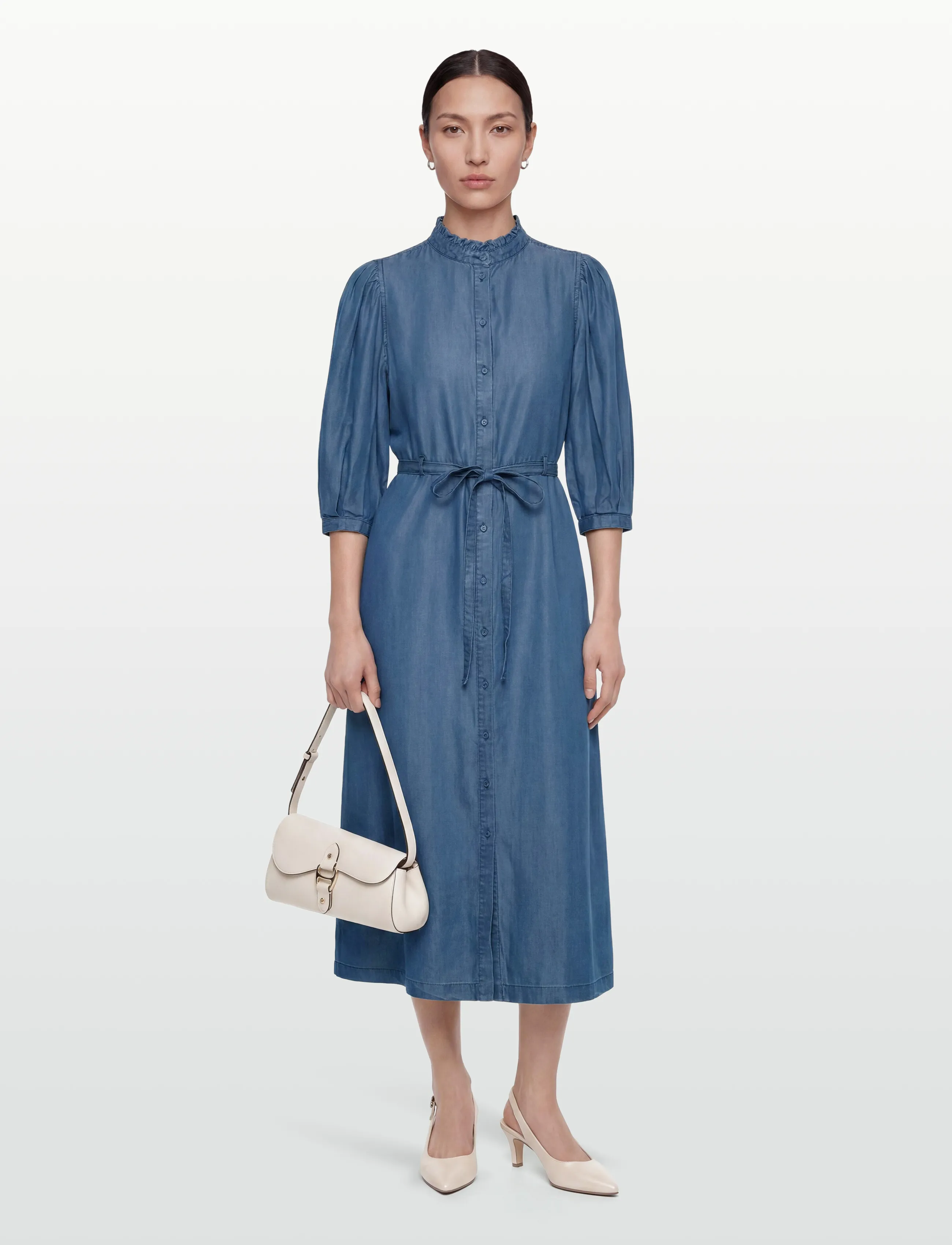 Rosemunde Rwdallas Ls Midi Dress, 40, Dresses, Blau - Knee-length & Midi, Frauen