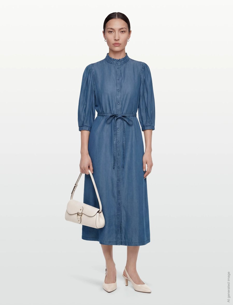 Rosemunde - RWDallas LS Midi Dress - zomerjurken - medium denim blue - 0