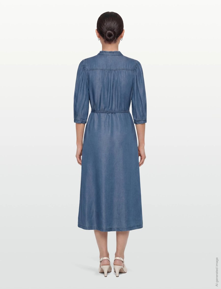 Rosemunde - RWDallas LS Midi Dress - zomerjurken - medium denim blue - 4