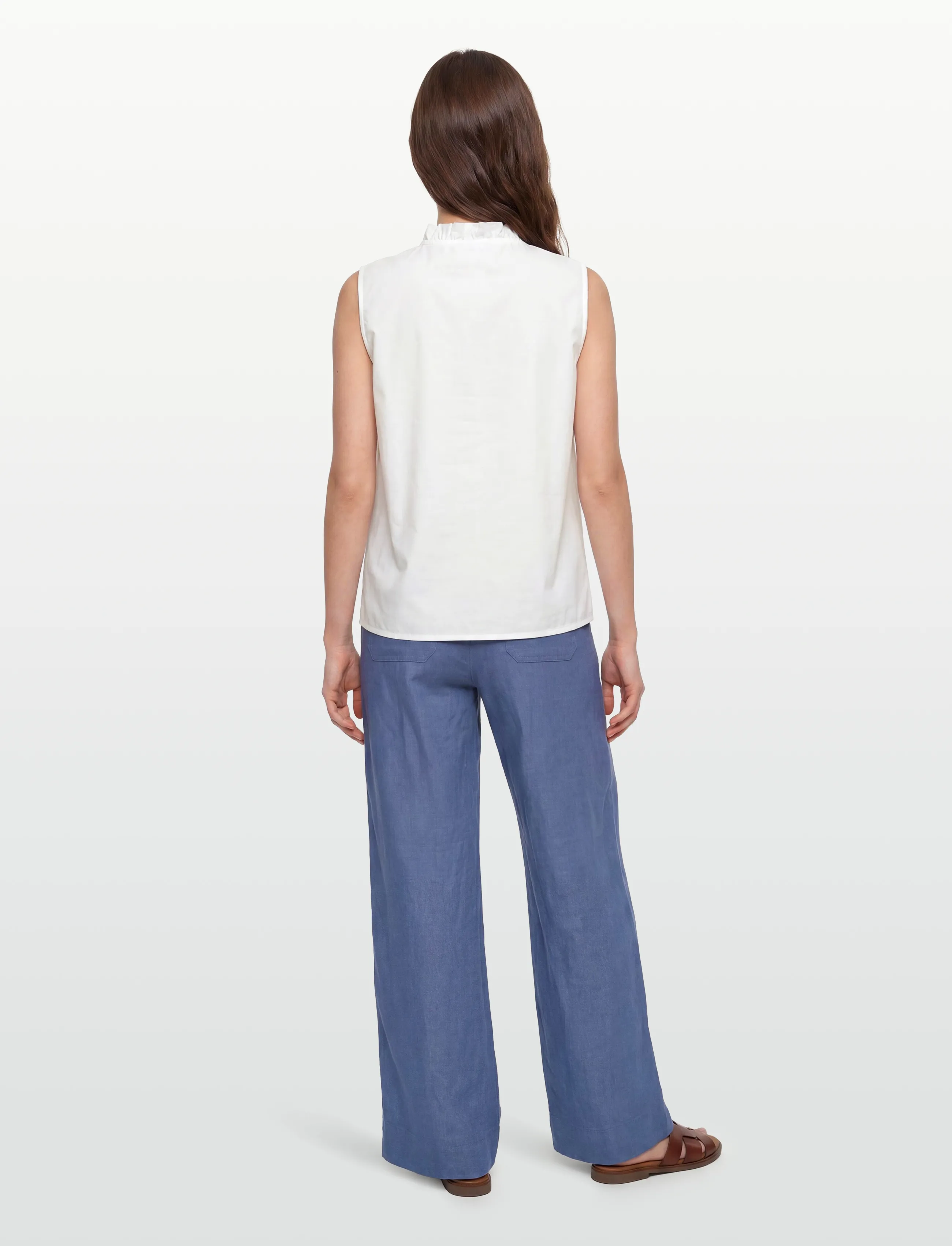 Rosemunde - RWMegan SL Frill Top - varrukateta pluusid - cloud dancer - 4