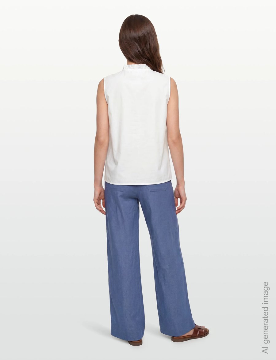 Rosemunde - RWMegan SL Frill Top - Ärmellose blusen - cloud dancer - 4