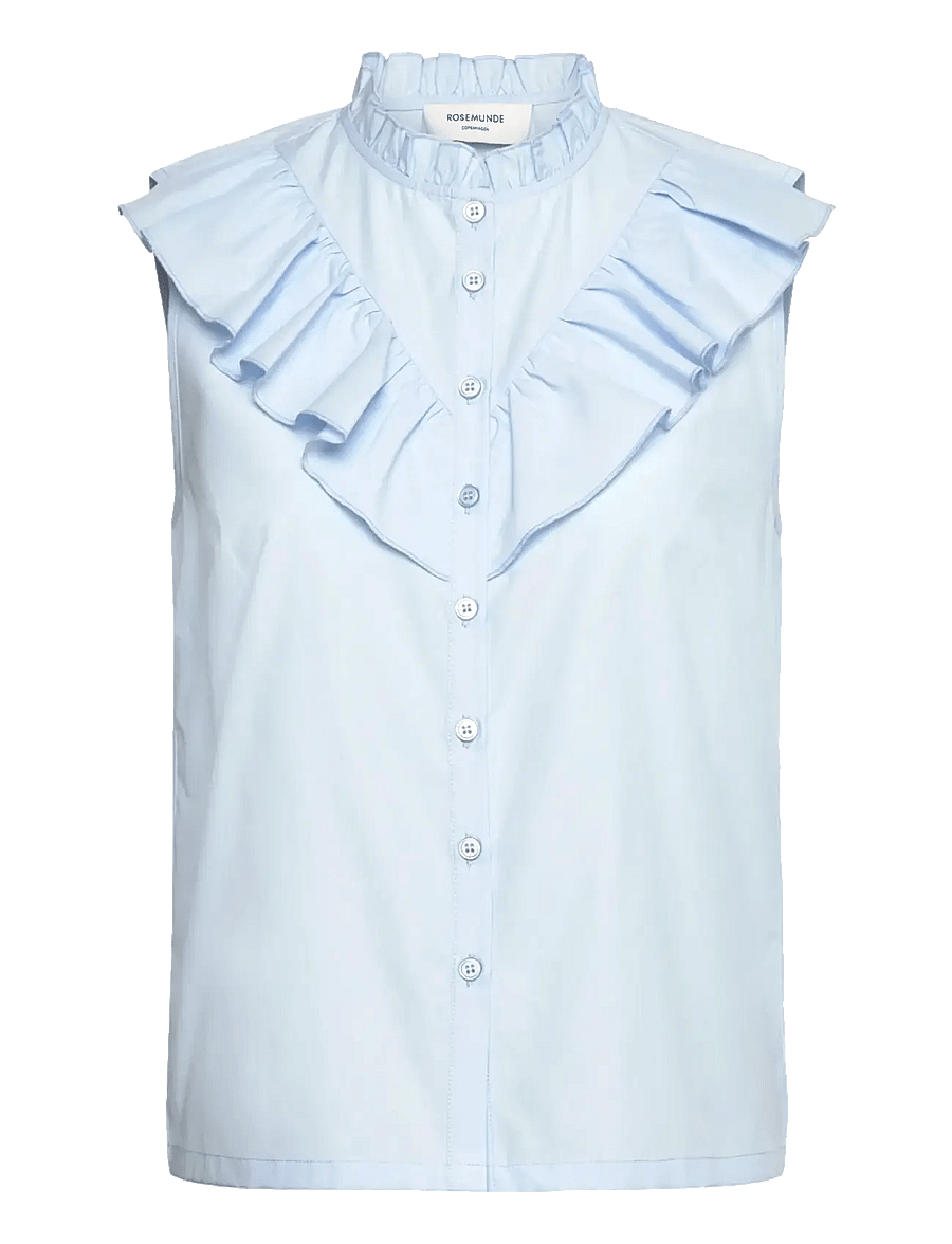 Rosemunde - RWMegan SL Frill Top - varrukateta pluusid - nantucket blue - 1