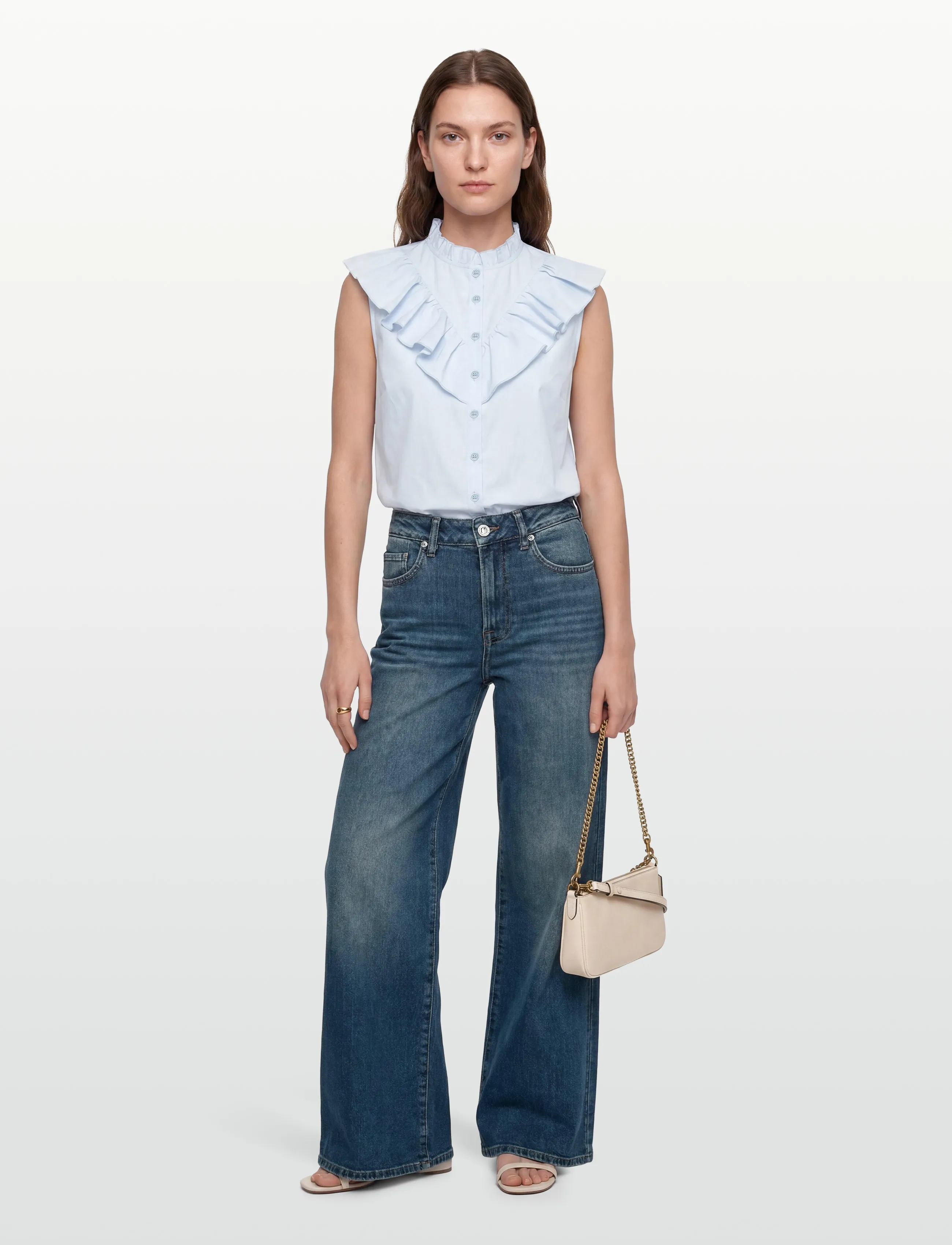 Rosemunde RWMegan SL Frill Top - Blusen - NANTUCKET BLUE / blue