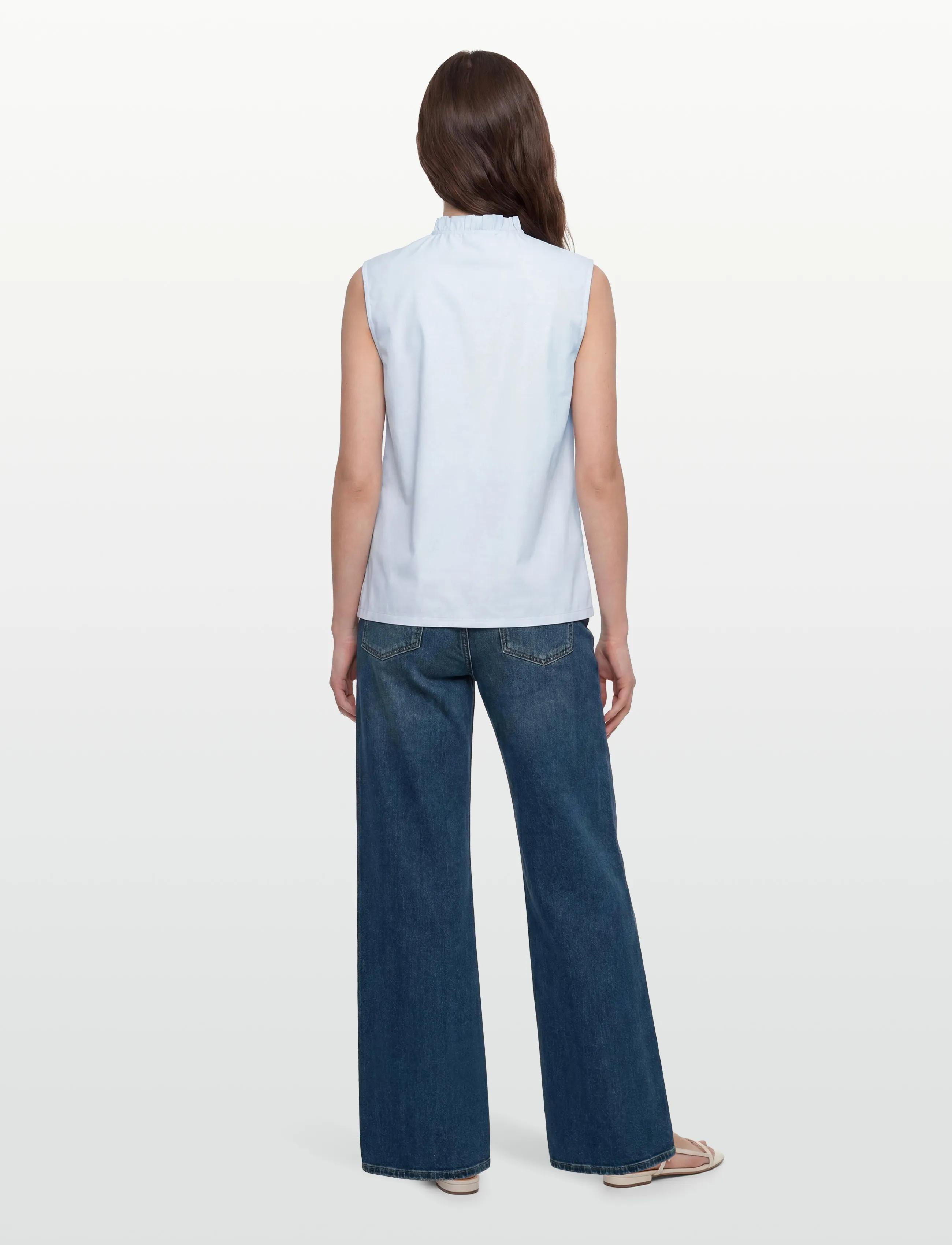 Rosemunde - RWMegan SL Frill Top - Ärmellose blusen - nantucket blue - 4