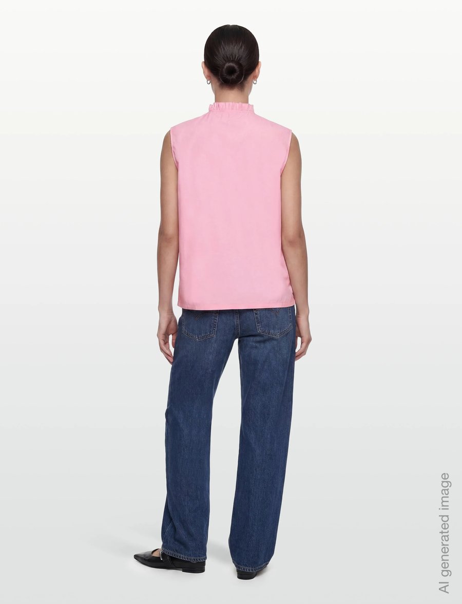 Rosemunde - RWMegan SL Frill Top - sleeveless blouses - sea pink - 4