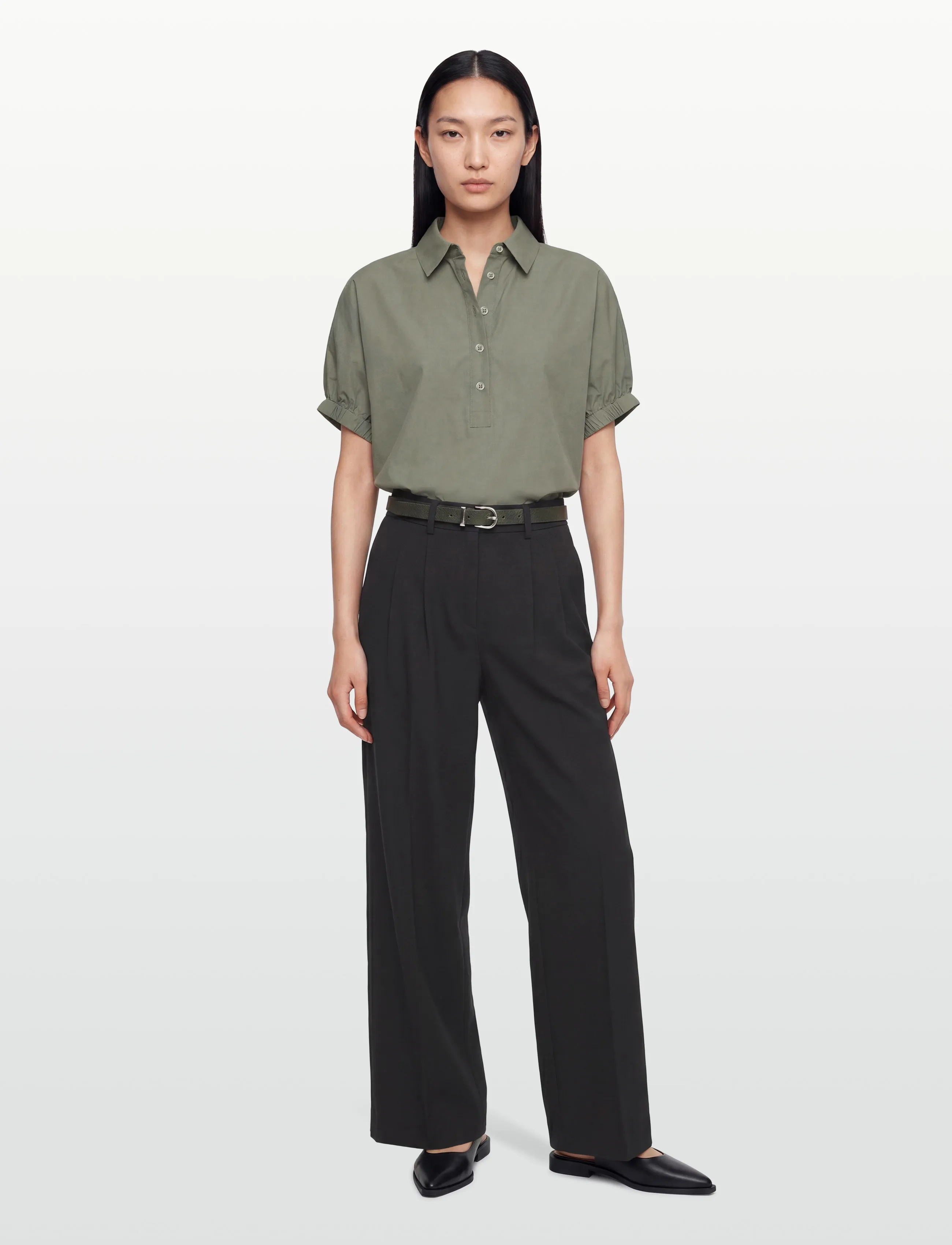 Rosemunde - RWMegan SS Oversize Shirt - kurzärmlige hemden - dried sage - 0