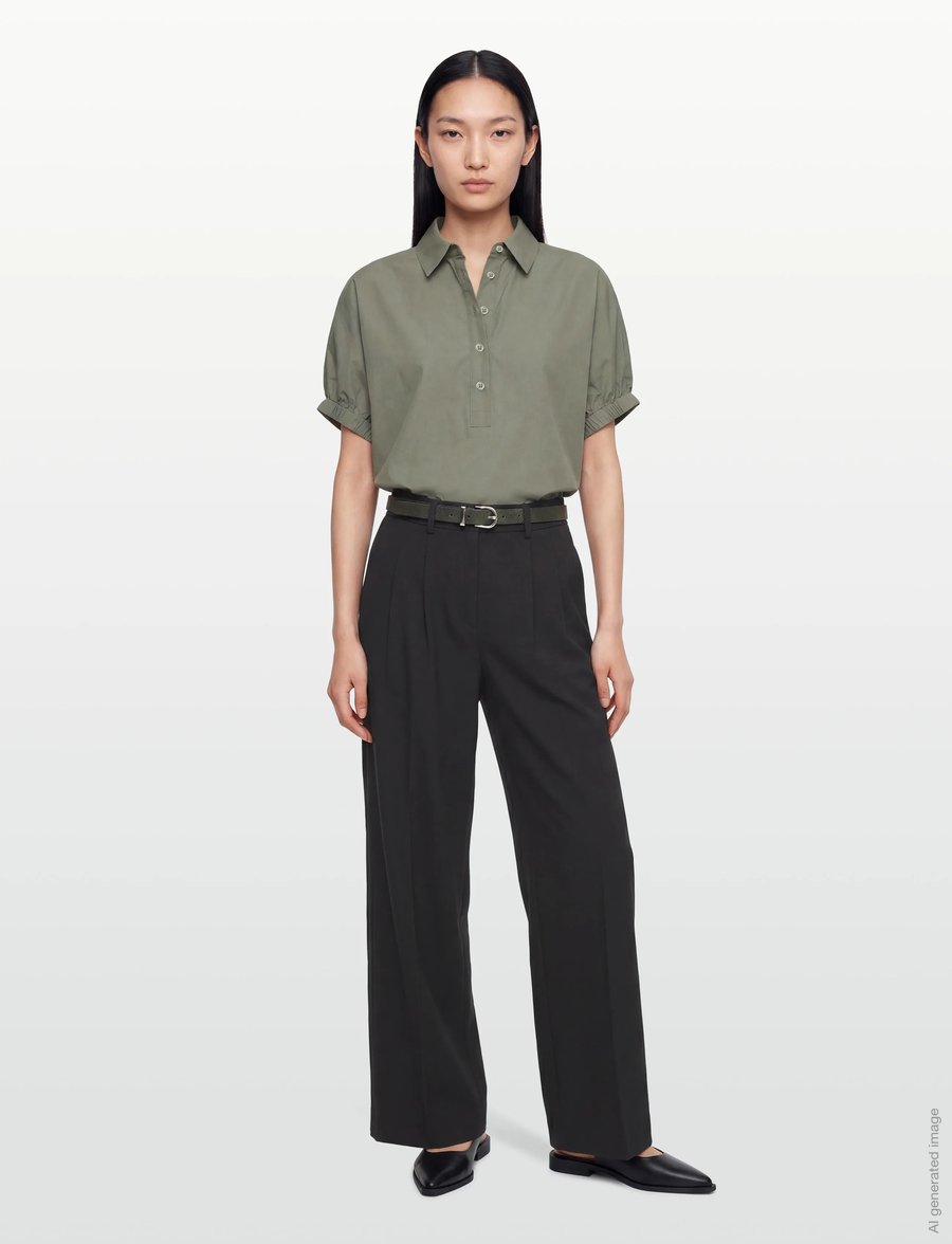 Rosemunde - RWMegan SS Oversize Shirt - overhemden met korte mouwen - dried sage - 0