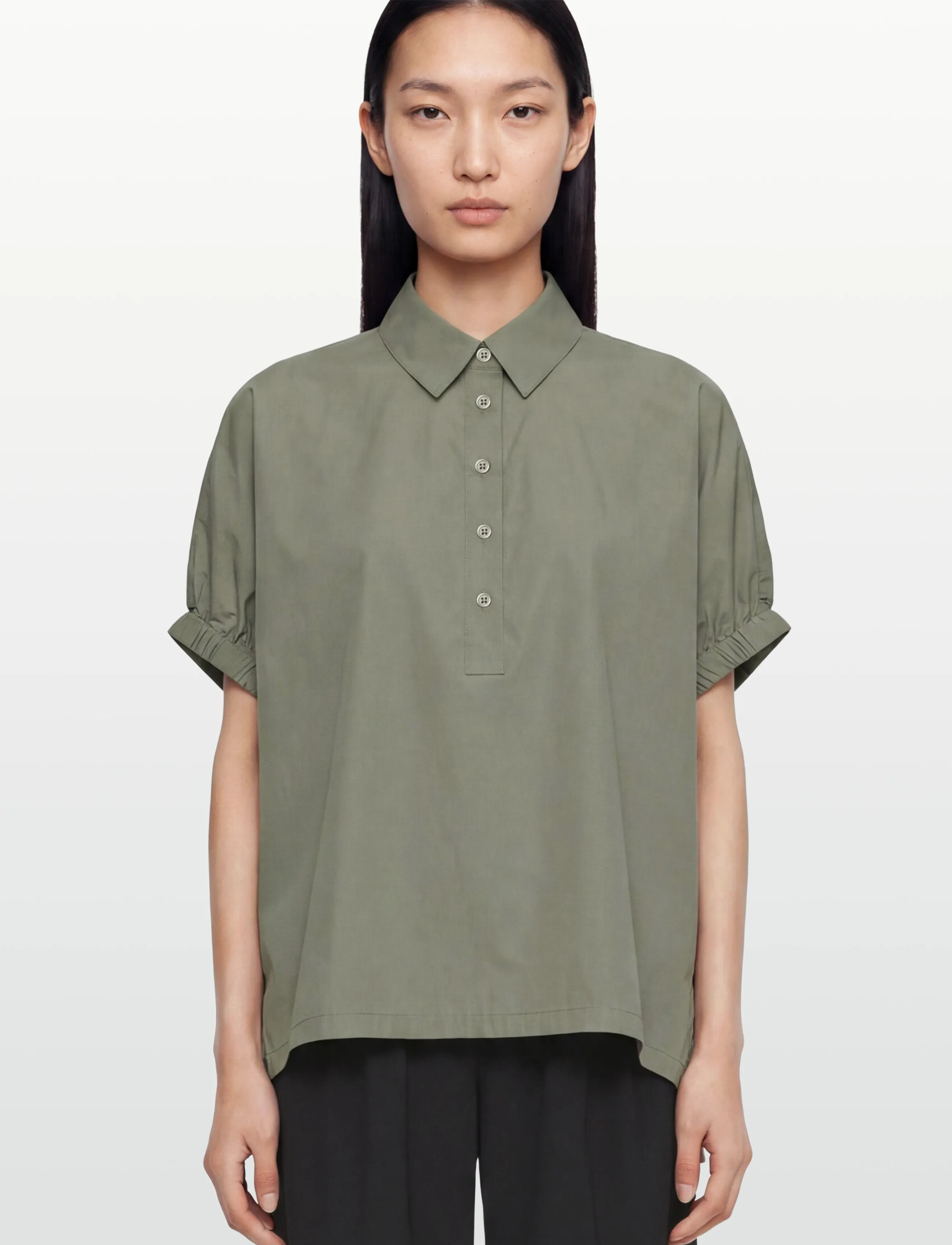 Rosemunde - RWMegan SS Oversize Shirt - kurzärmlige hemden - dried sage - 3