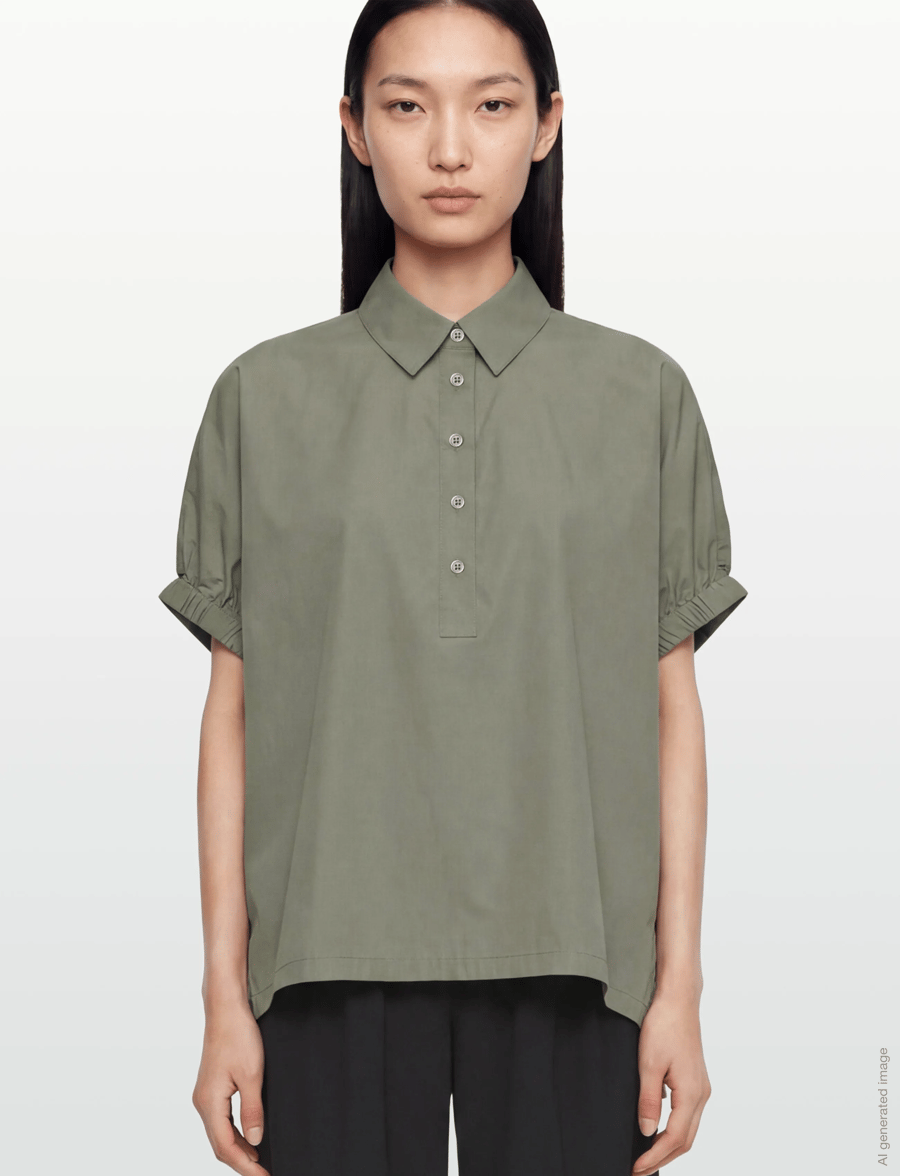 Rosemunde - RWMegan SS Oversize Shirt - overhemden met korte mouwen - dried sage - 3