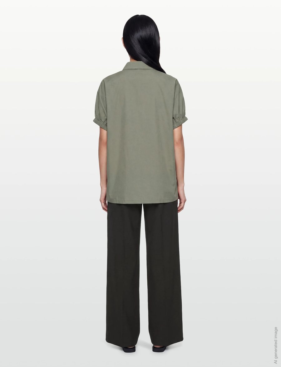 Rosemunde - RWMegan SS Oversize Shirt - overhemden met korte mouwen - dried sage - 4