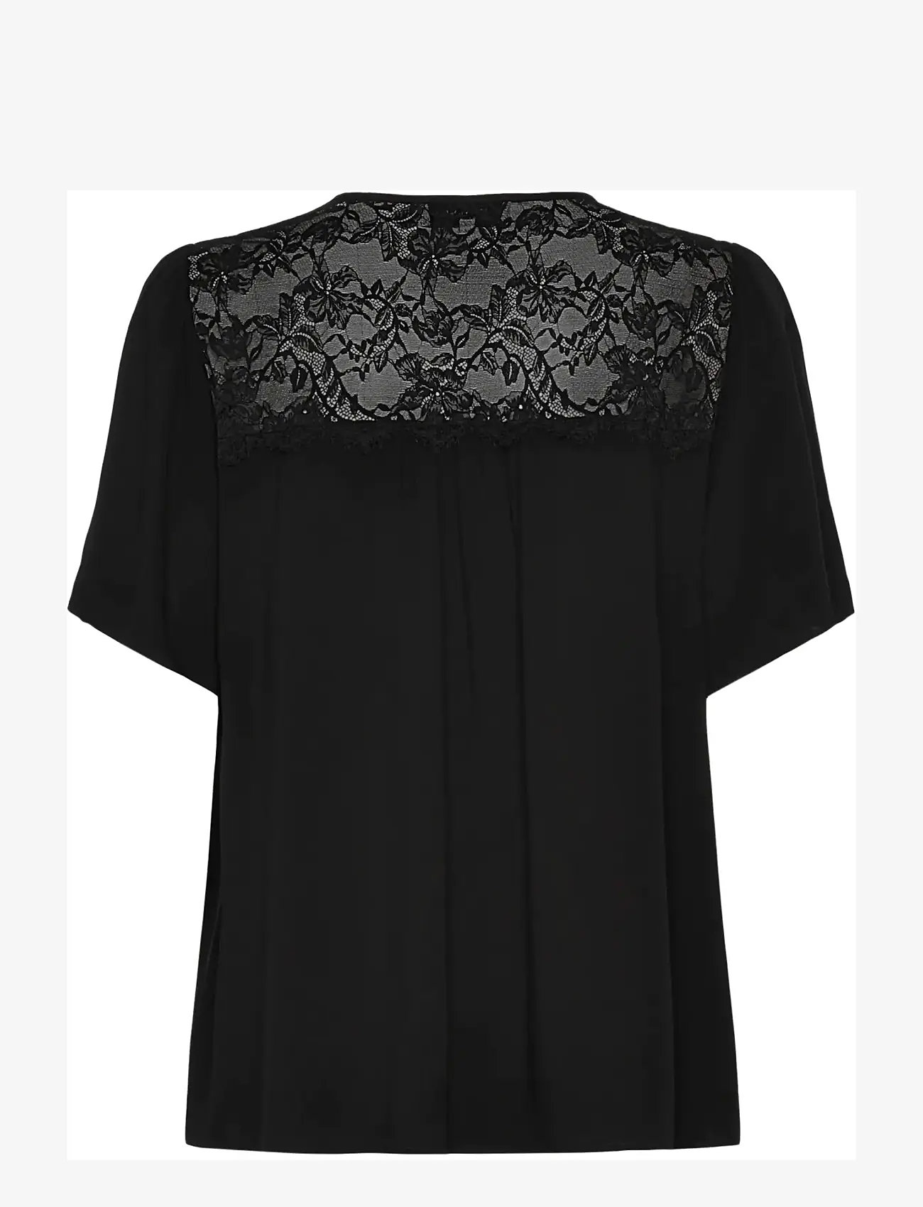 Rosemunde - RWElif SS Lace Blouse - kortærmede bluser - black - 1
