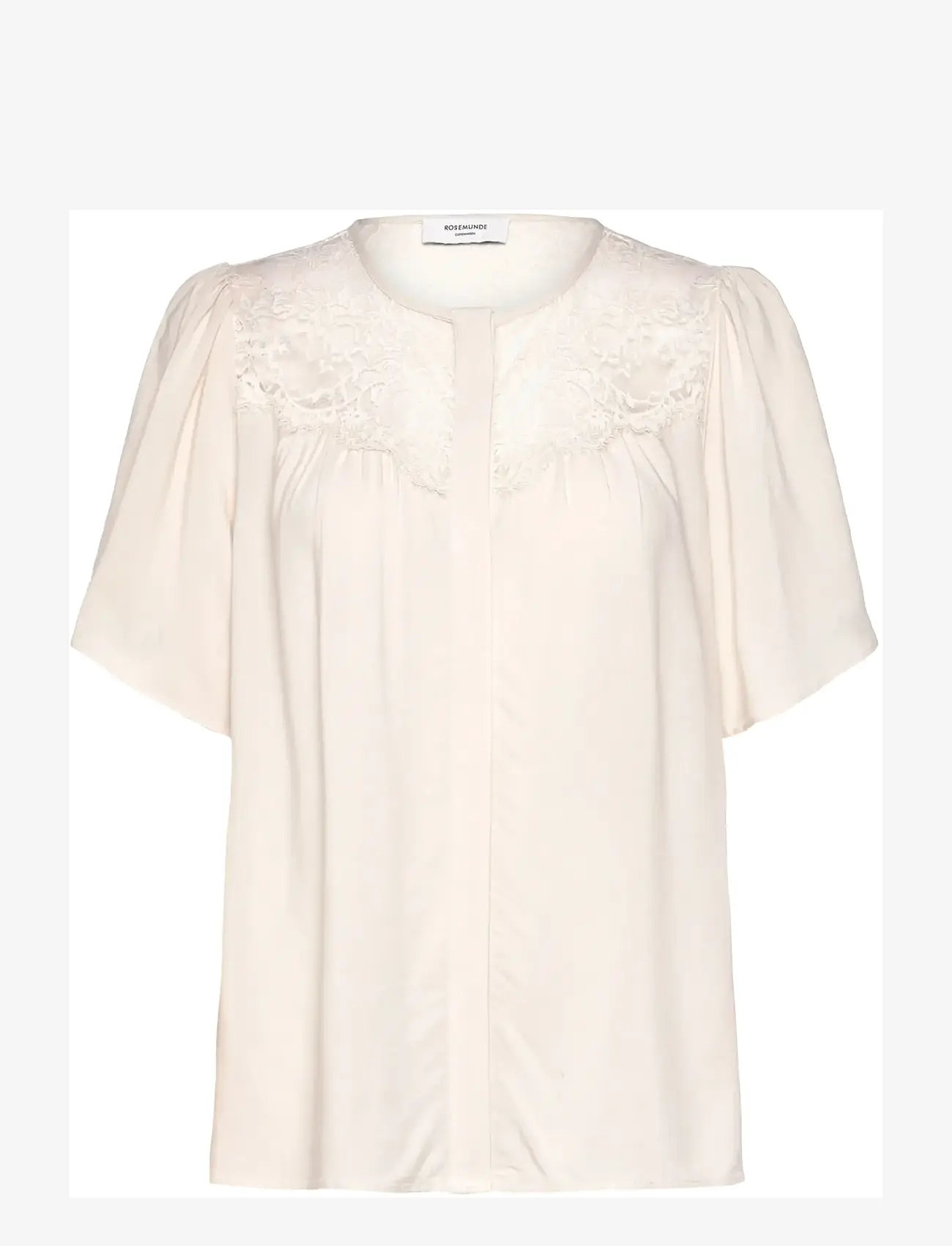 Rosemunde - RWElif SS Lace Blouse - kortærmede bluser - turtledove - 0