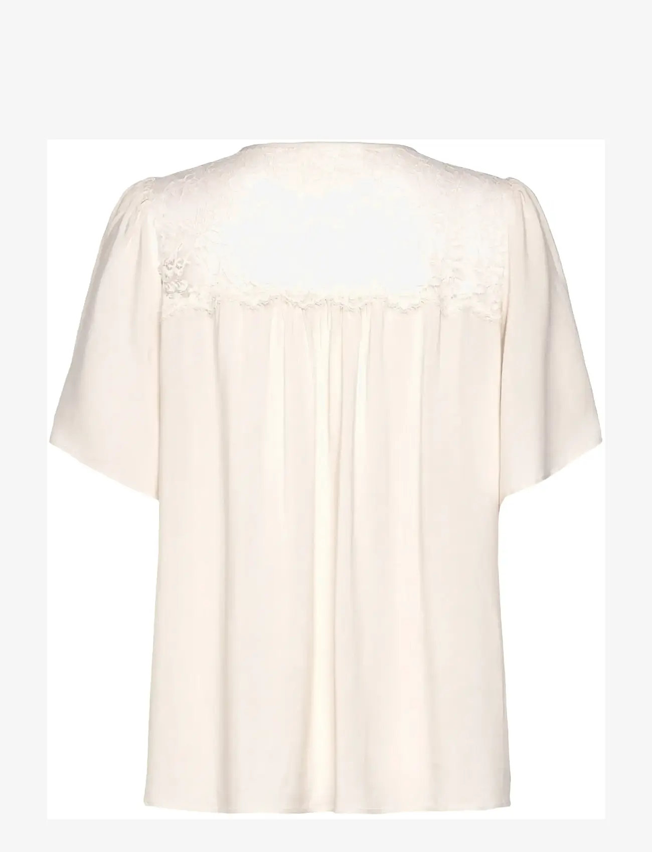 Rosemunde - RWElif SS Lace Blouse - kortærmede bluser - turtledove - 1