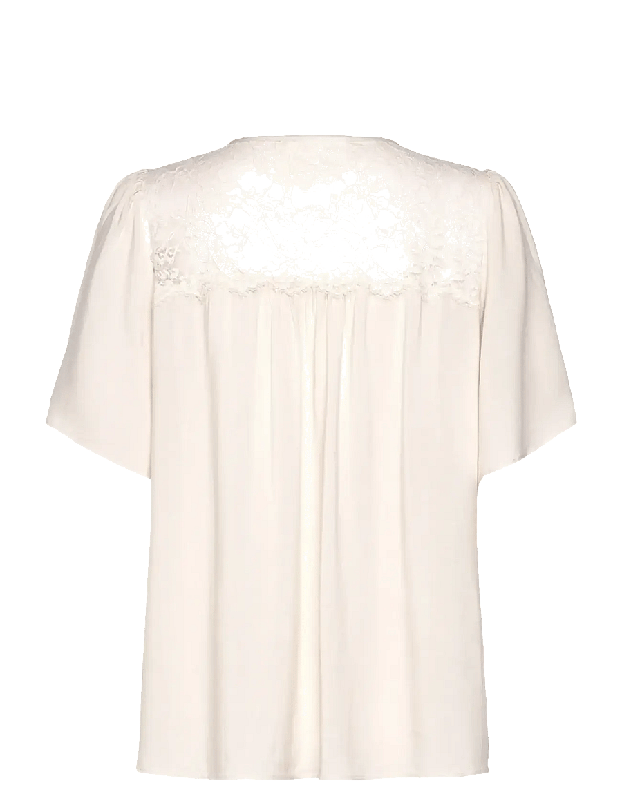 Rosemunde - RWElif SS Lace Blouse - kurzärmelige blusen - turtledove - 2