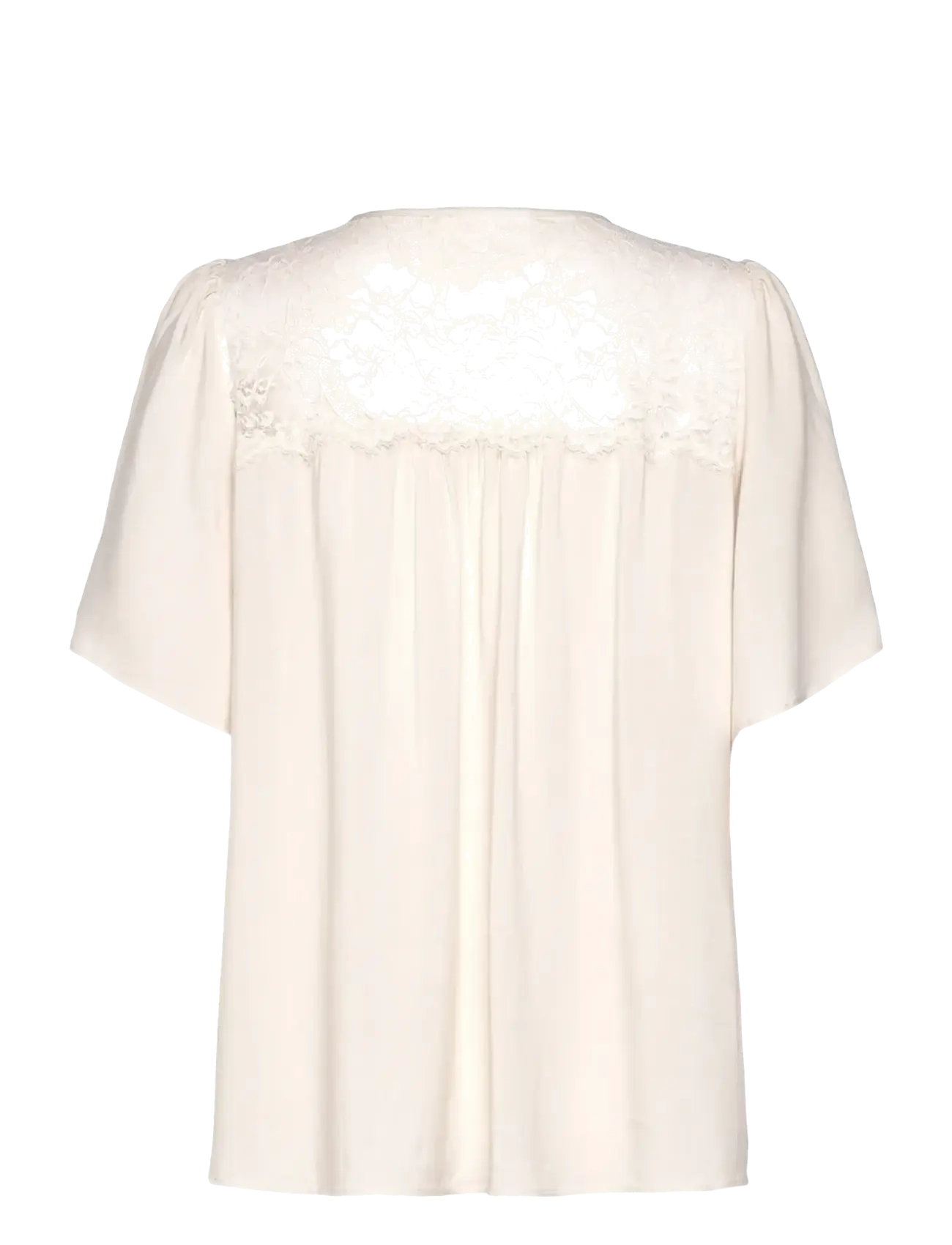 Rosemunde - RWElif SS Lace Blouse - kurzärmelige blusen - turtledove - 2
