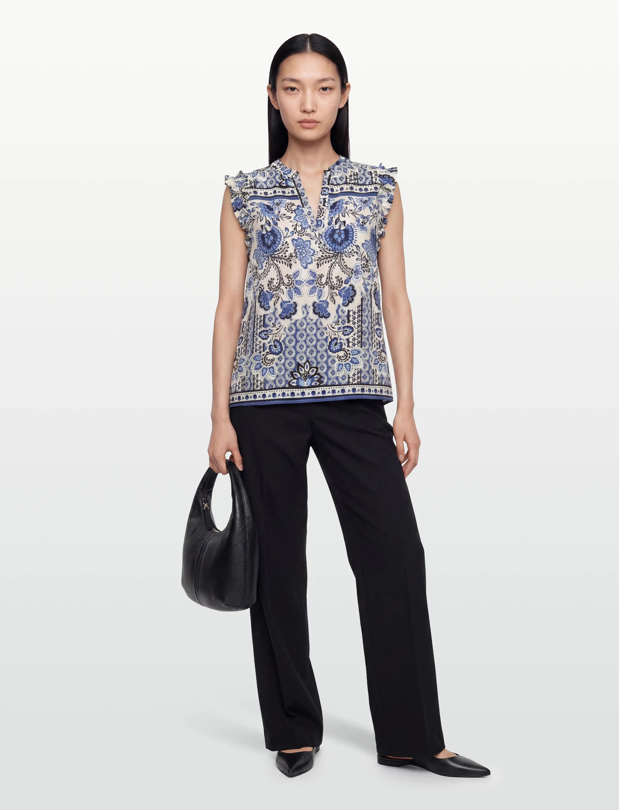 Rosemunde RWElif SL Top - Blusen - BLUE BOHO PRINT / blue
