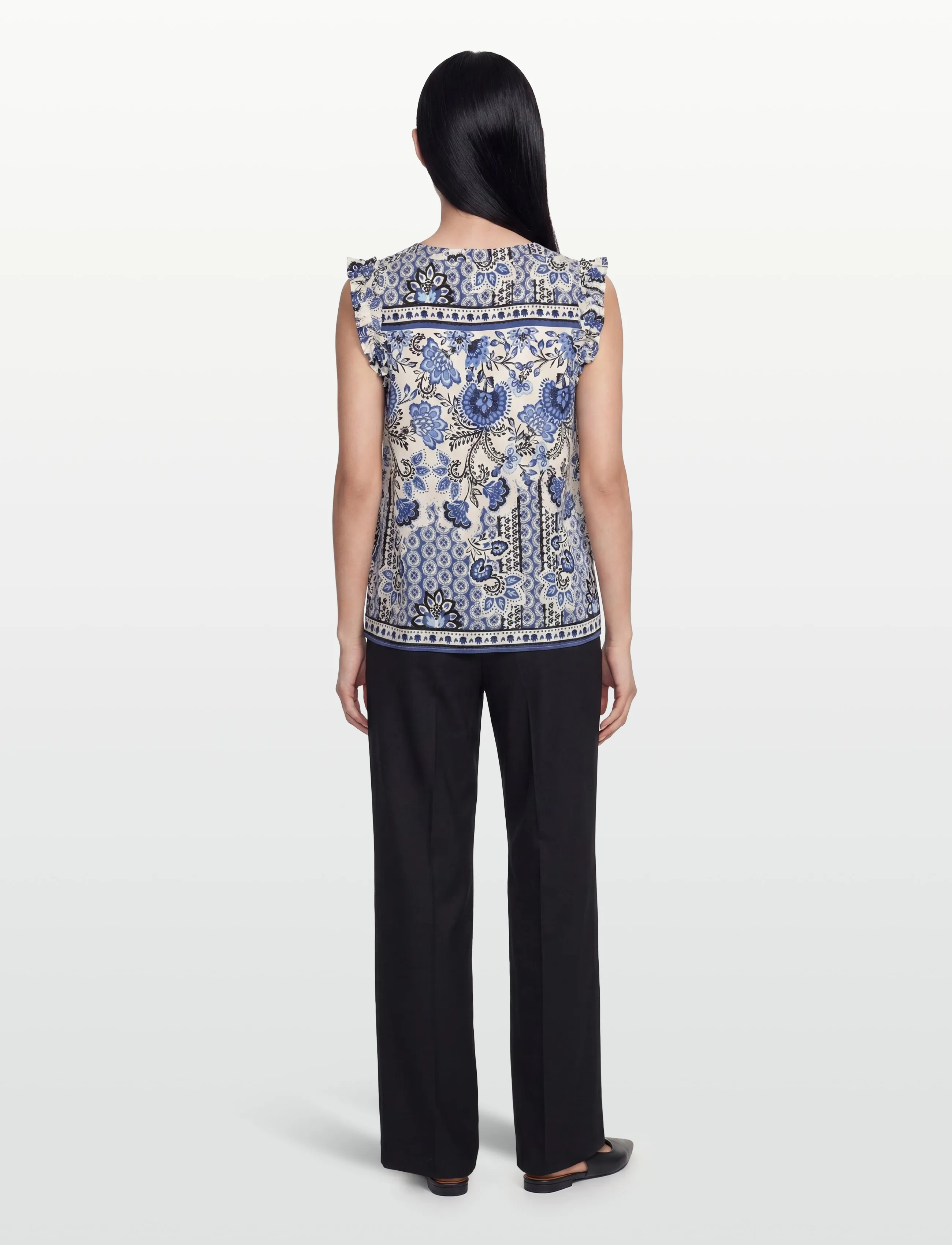 Rosemunde - RWElif SL Top - Ærmeløse bluser - blue boho print - 4