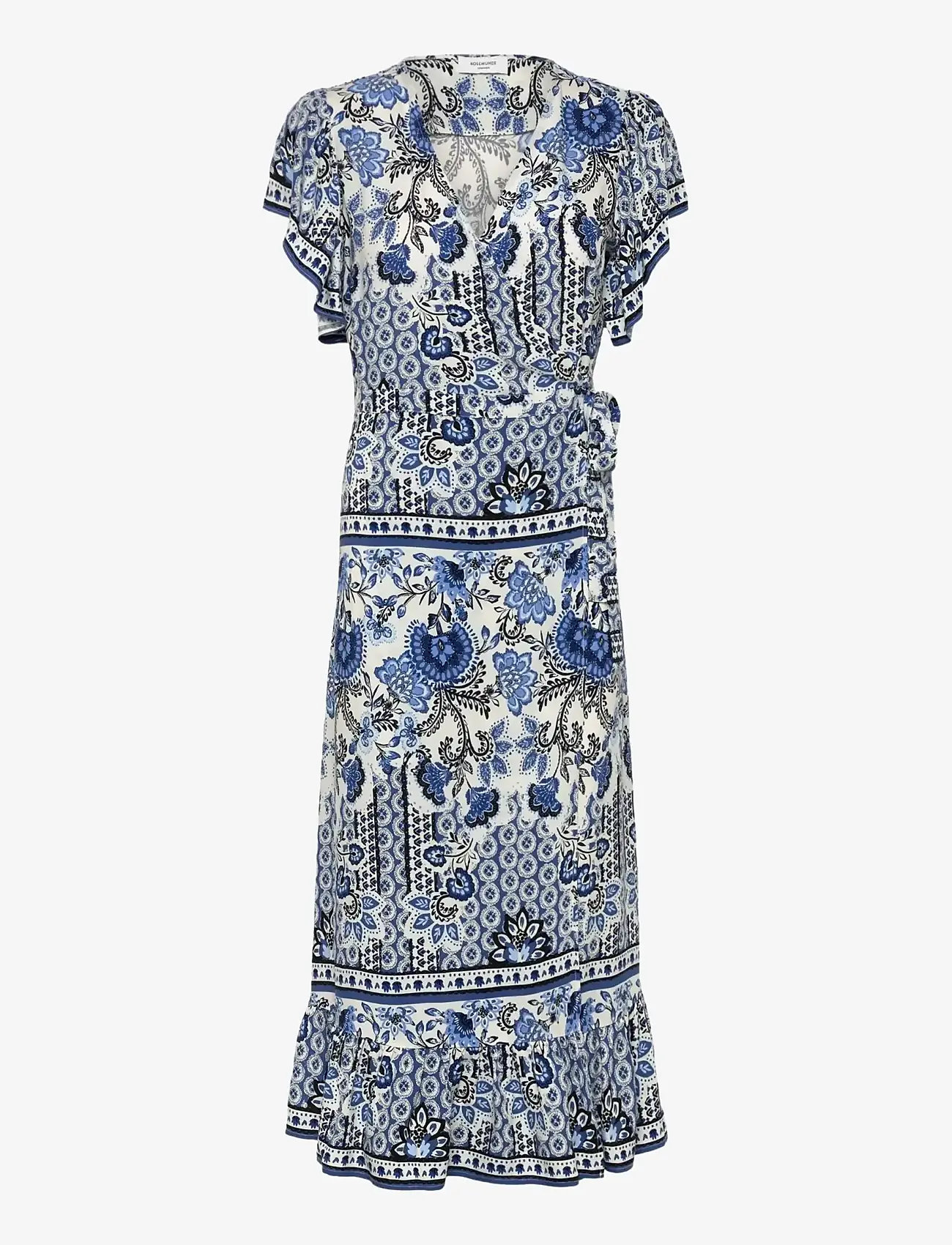 Rosemunde RWElif SS Midi Wrap Dress - Midiklänningar - BLUE BOHO PRINT / blue