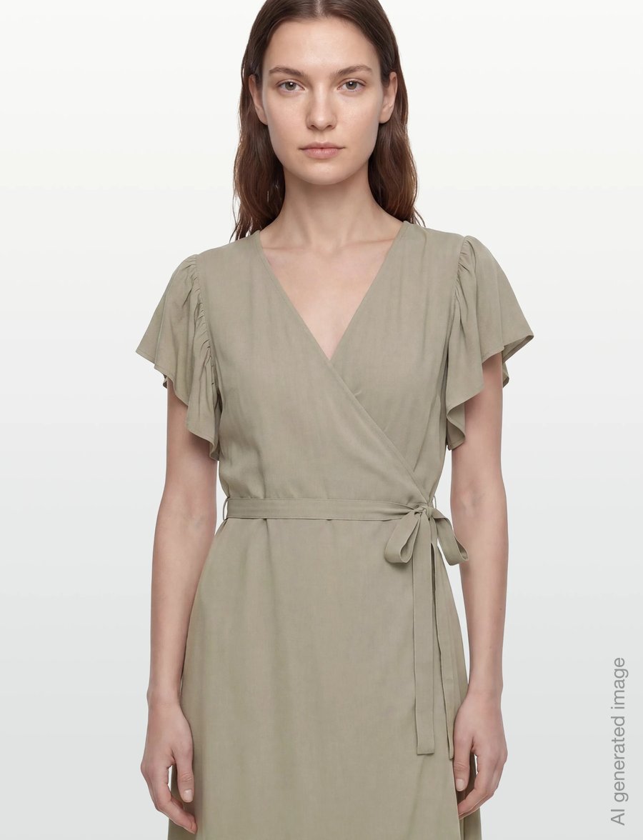 Rosemunde - RWElif SS Midi Wrap Dress - sukienki letnie - dried sage - 3