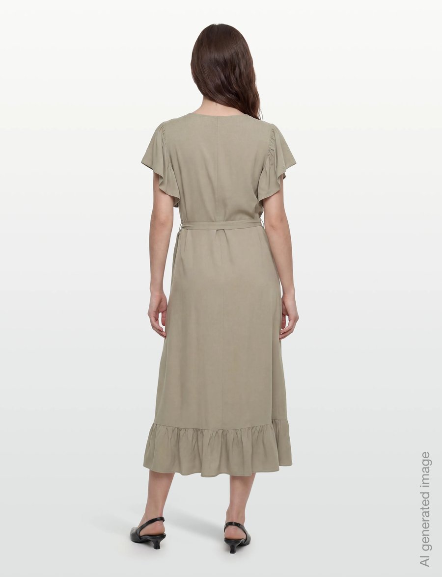 Rosemunde - RWElif SS Midi Wrap Dress - sukienki letnie - dried sage - 4