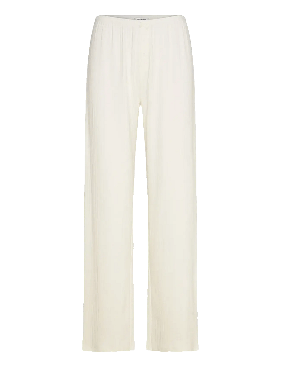 Rosemunde - RWBelmo Pointelle MW Trousers - hosen mit weitem bein - cloud dancer - 0