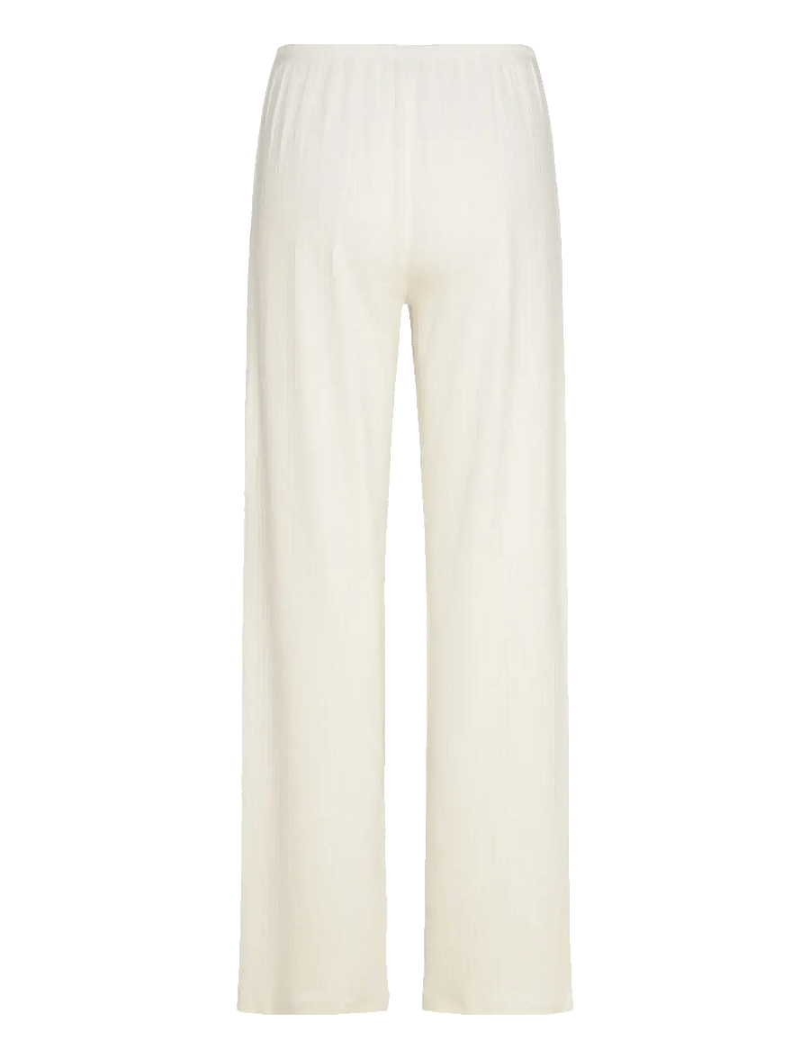 Rosemunde - RWBelmo Pointelle MW Trousers - hosen mit weitem bein - cloud dancer - 1