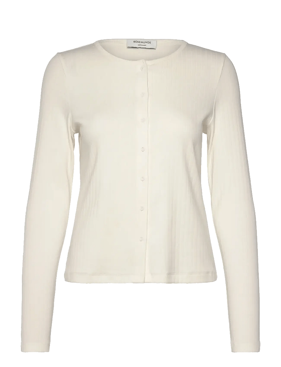 Rosemunde - RWBelmo Pointelle LS Cardigan - strickjacken - cloud dancer - 0