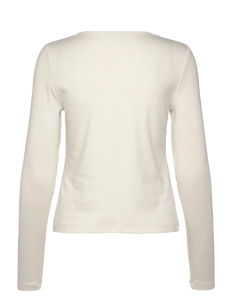 Rosemunde - RWBelmo Pointelle LS Cardigan - koftor - cloud dancer - 1